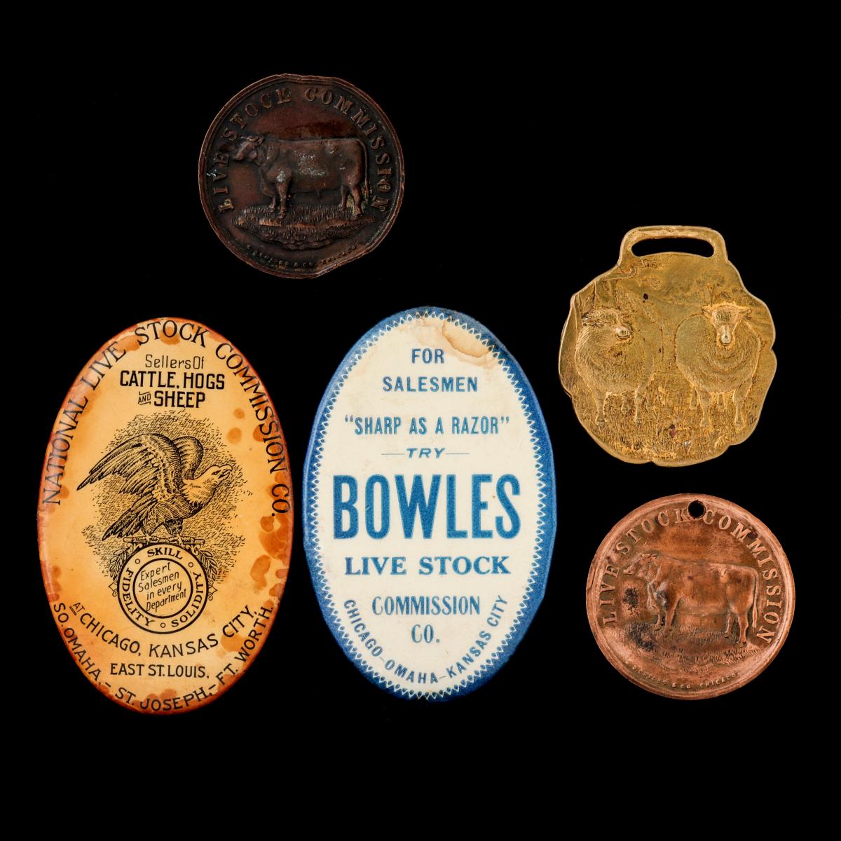 LIVESTOCK COMMISSION ADVERTISING FOBS ETC CIRCA 1900