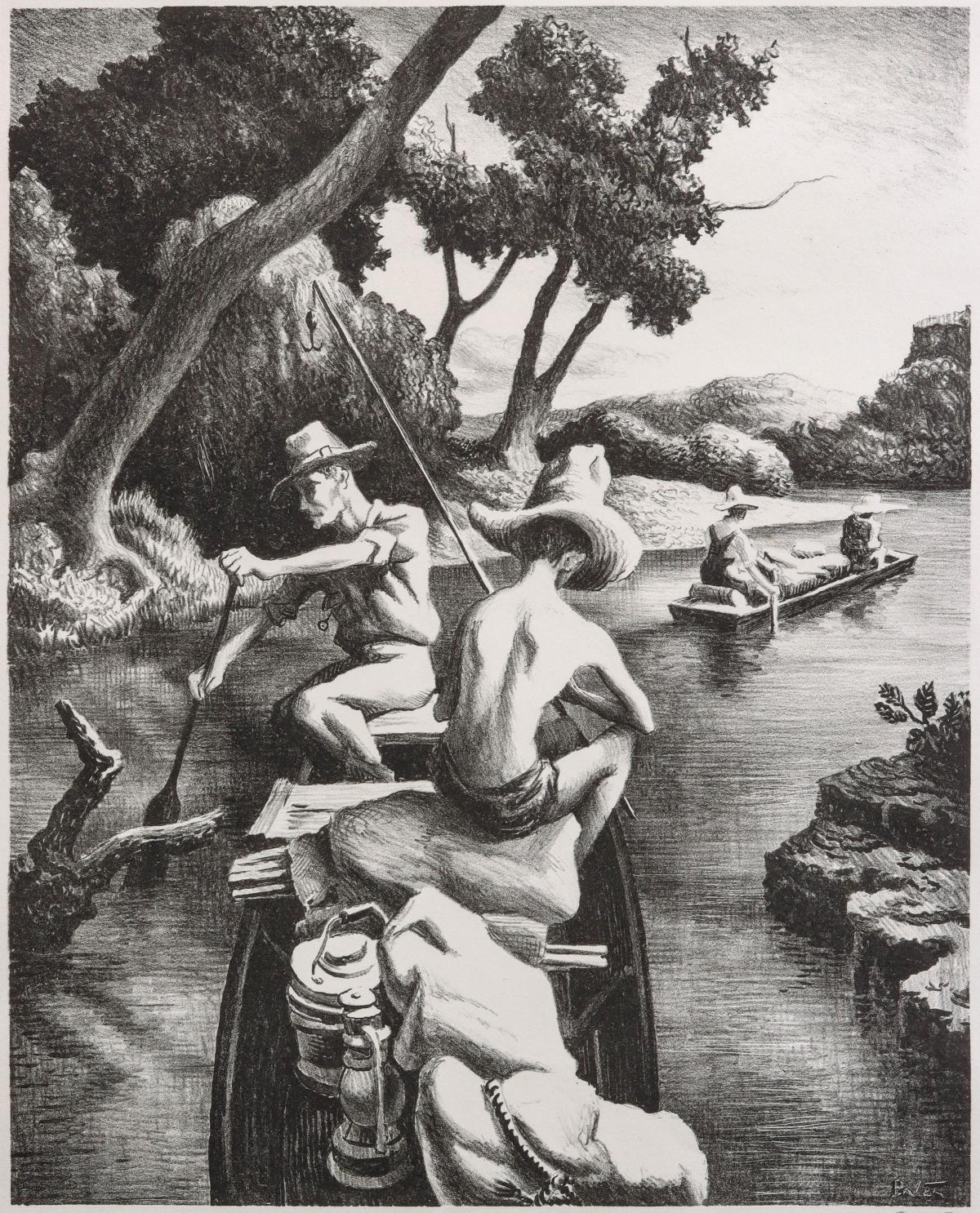 THOMAS HART BENTON (1889-1975) PENCIL SIGNED LITHOGRAPH