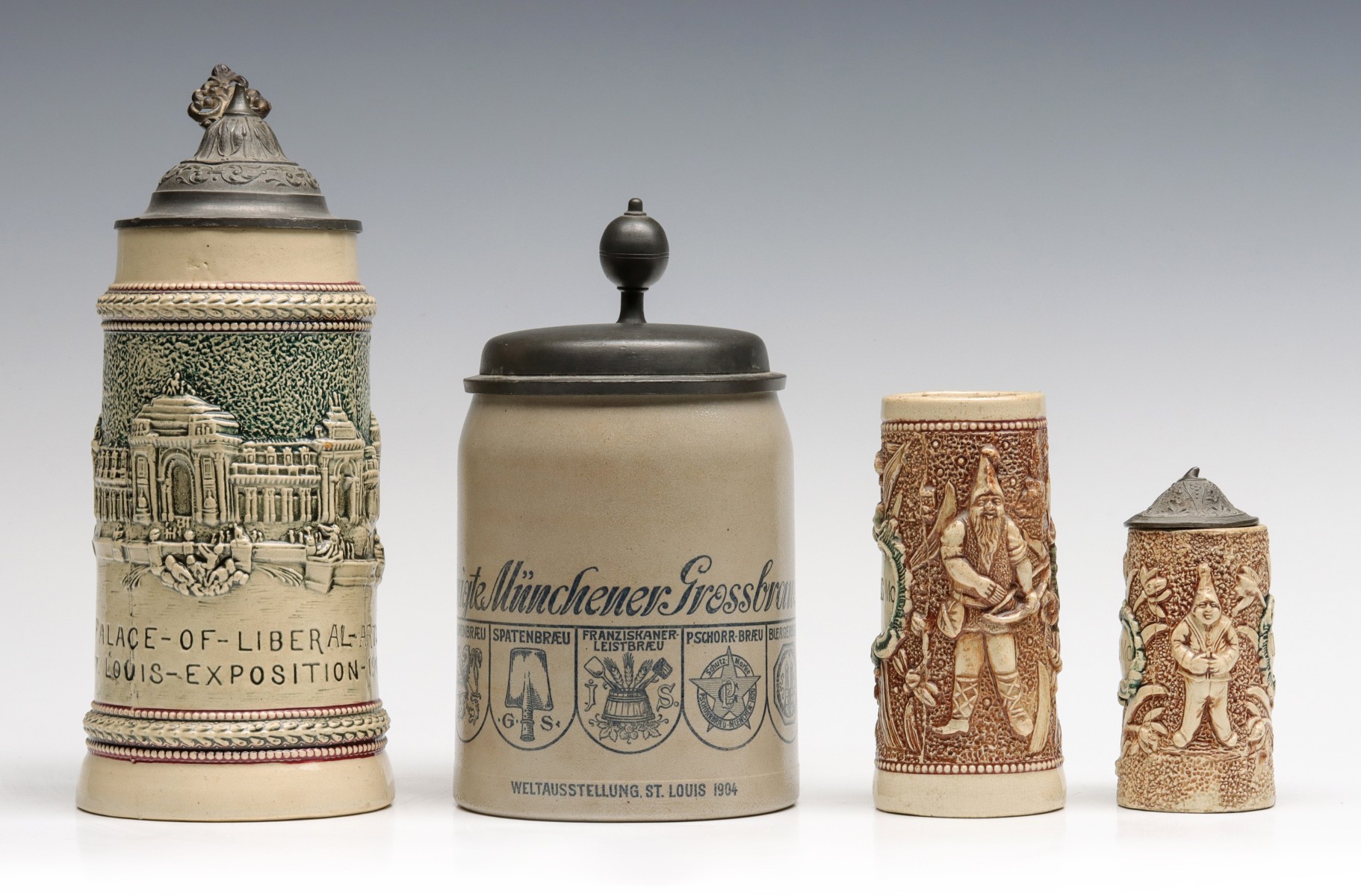 SOUVENIR BEER STEINS 1904 ST. LOUIS WORLD'S FAIR