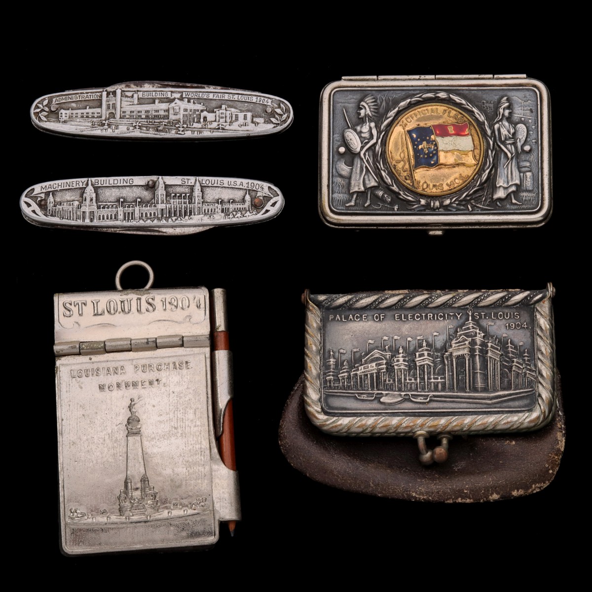 A COLLECTION OF 1904 ST. LOUIS WORLD'S FAIR SOUVENIRS