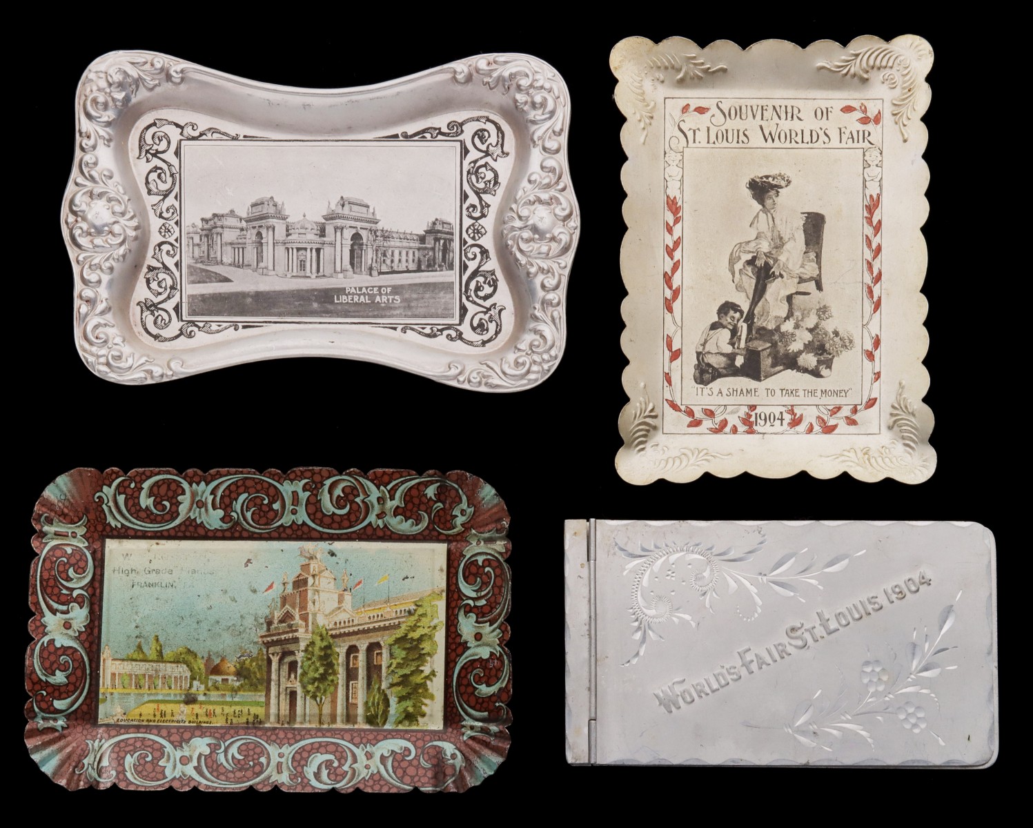 1904 ST. LOUIS WORLD'S FAIR TIP TRAYS AND DANCE CARD