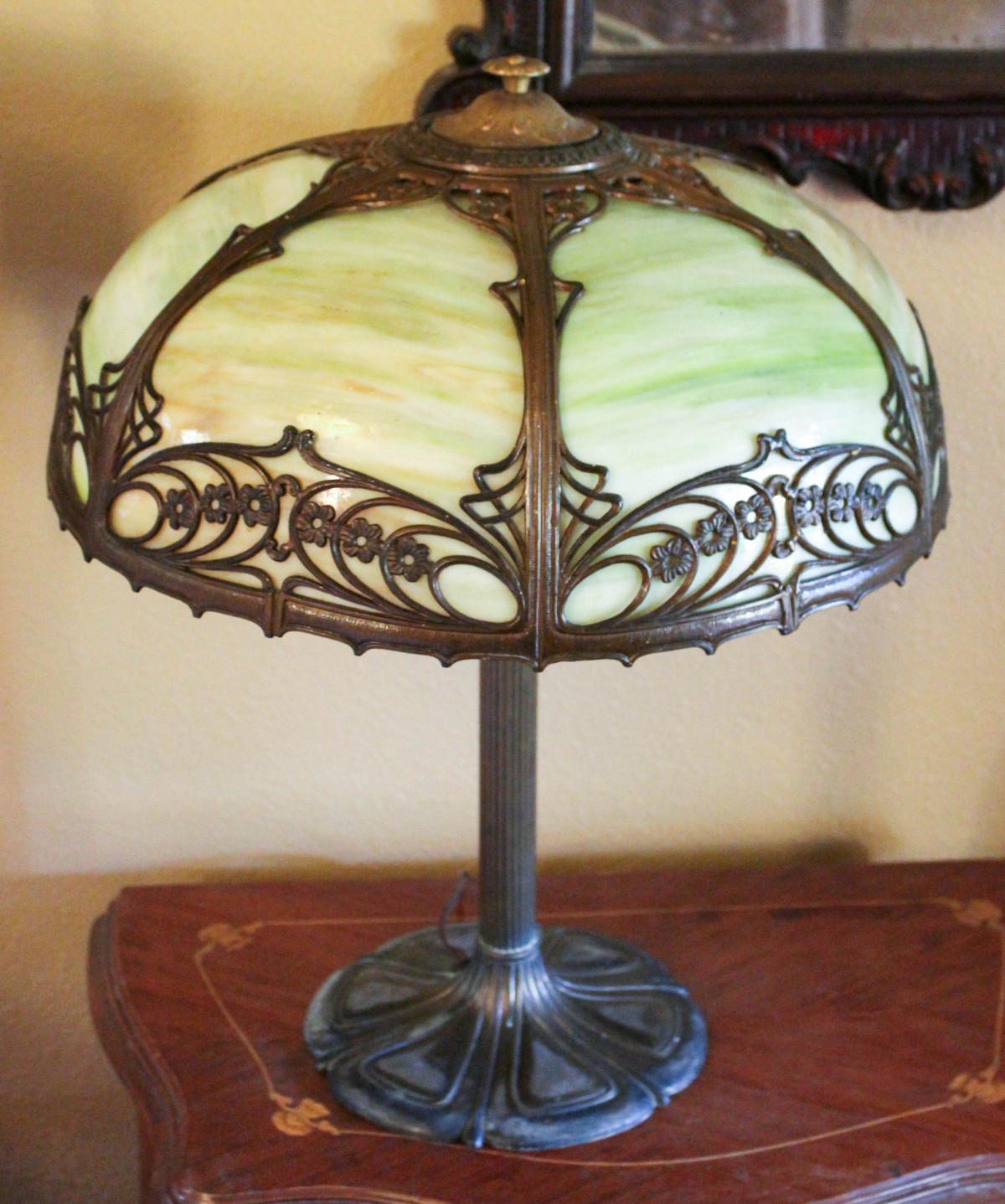 A GOOD BRADLEY & HUBBARD PANEL LAMP CIRCA 1930