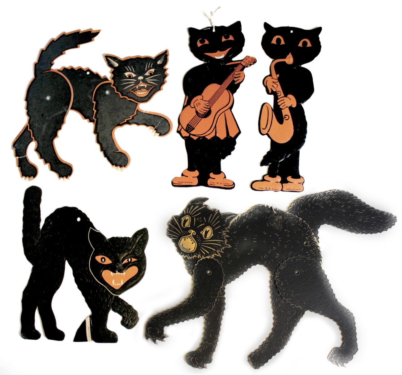 VINTAGE HALLOWEEN BLACK CAT DIE CUTS