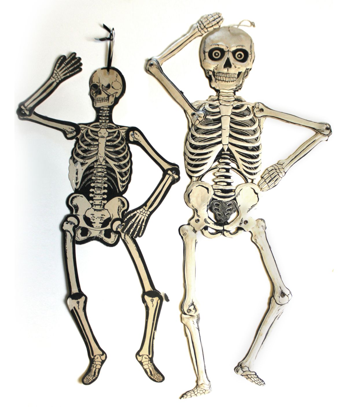 VINTAGE DIE-CUT HALLOWEEN RETICULATED SKELETONS