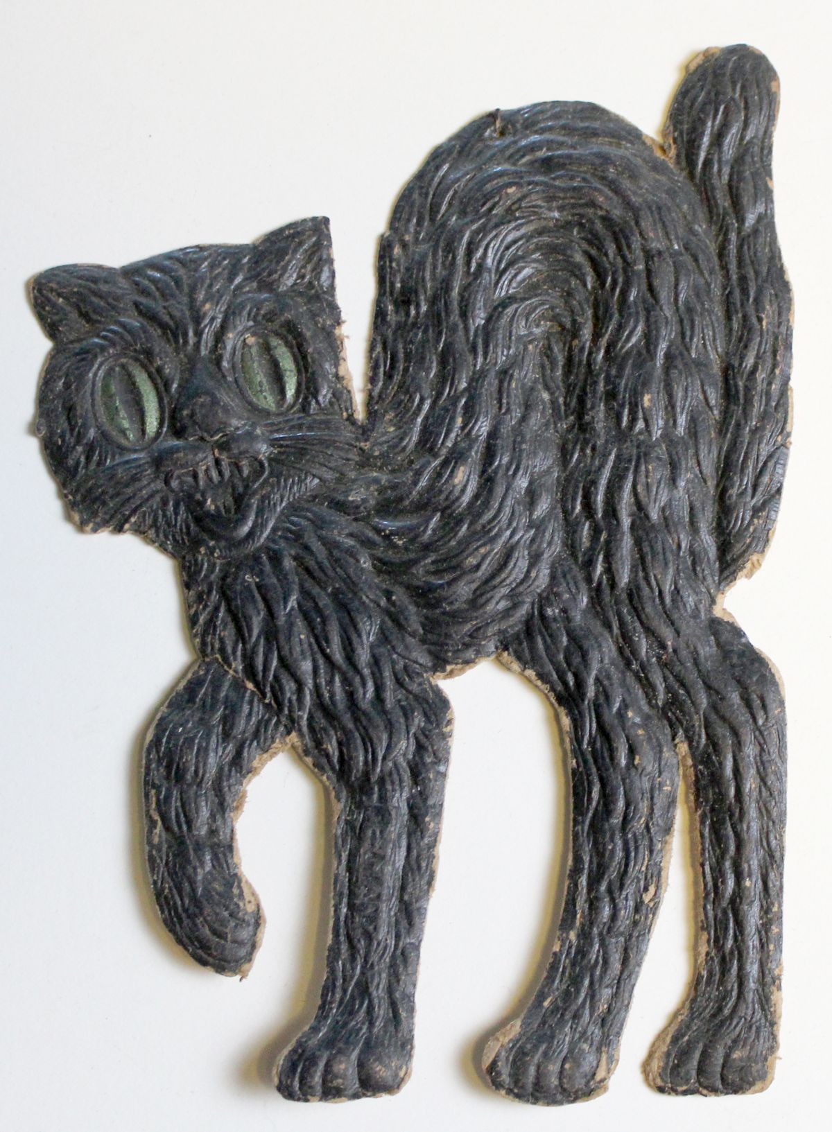 A DIE-CUT EMBOSSED HALLOWEEN BLACK CAT MKD GERMANY