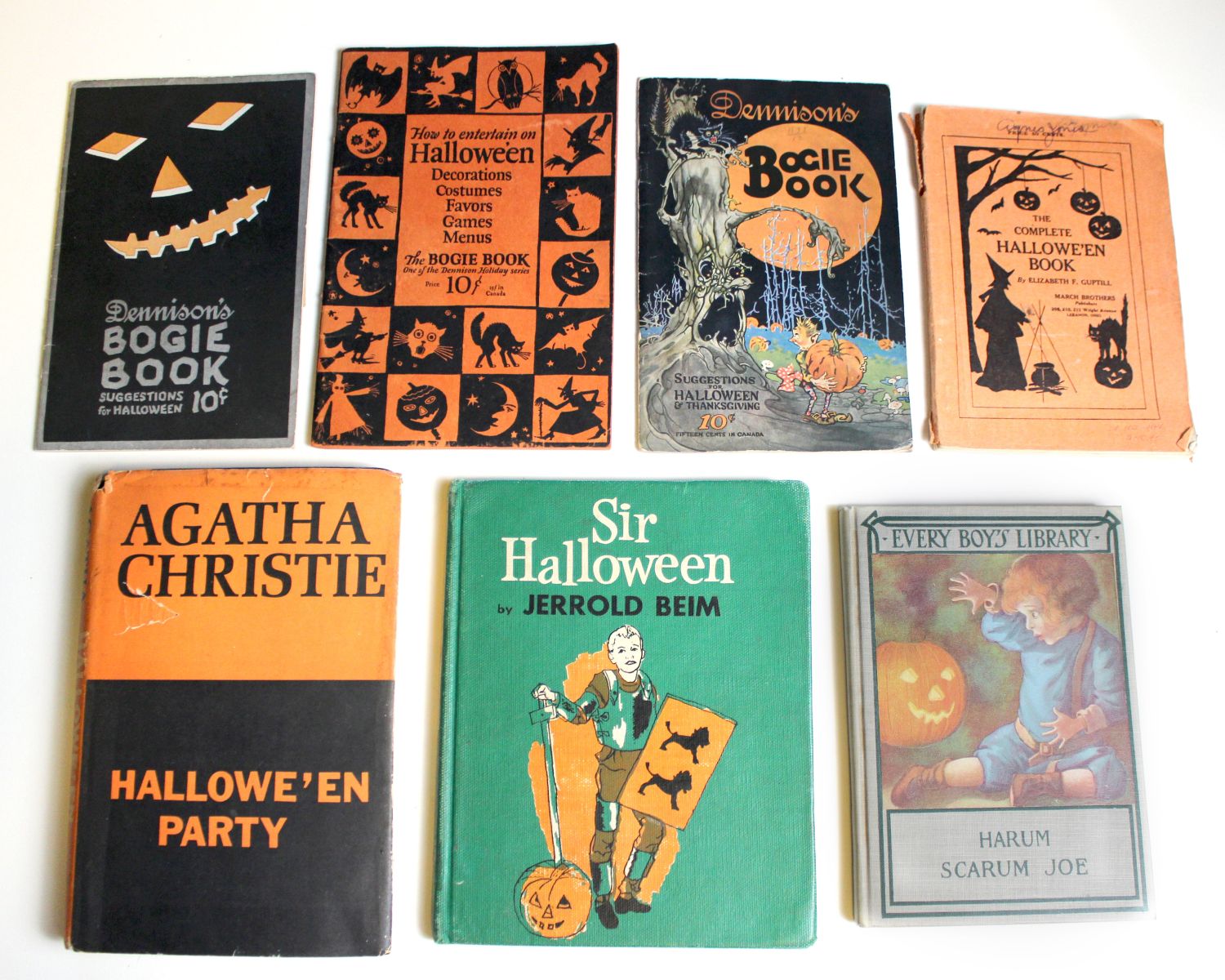 SEVEN VINTAGE BOOKS AND CATALOGS FOR HALLOWEEN