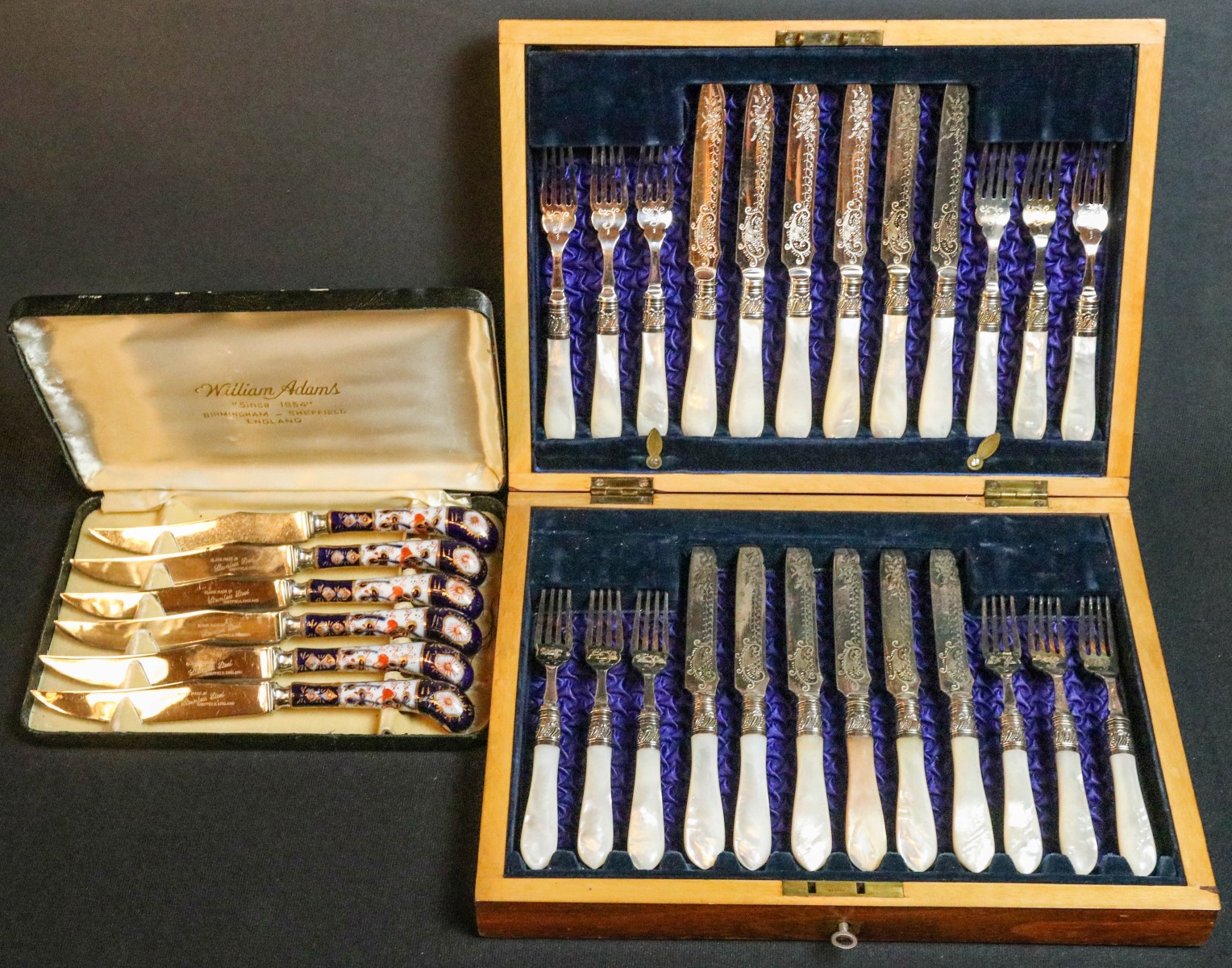 BOXED VICTORIAN PEARL HANDLE FLATWARE CIRCA 1890