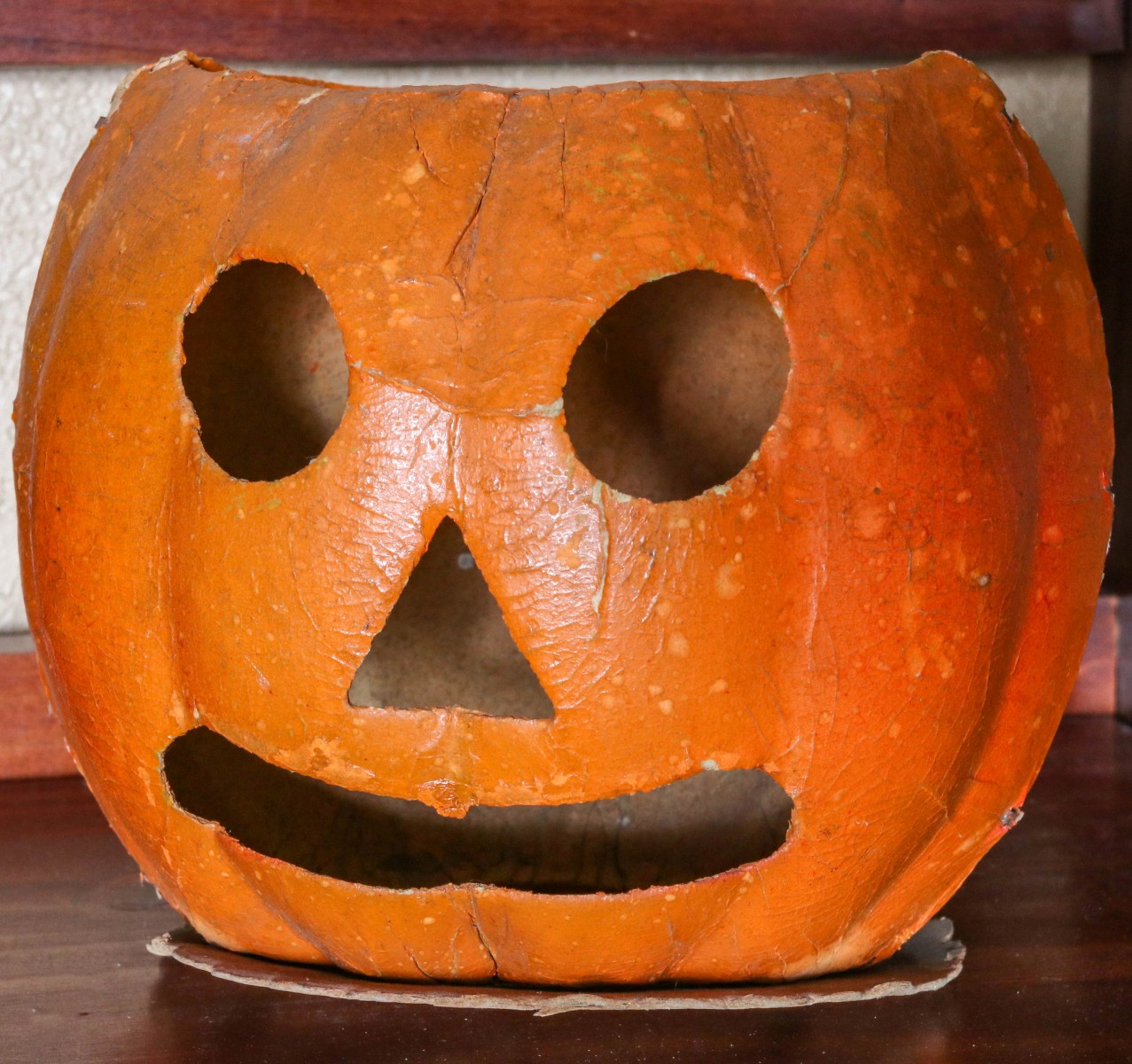 LARGE, EARLY PAPIER MACHE HALLOWEEN JACK-O-LANTERN