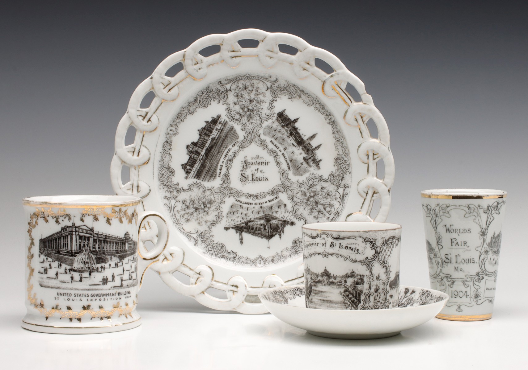 A COLLECTION OF 1904 WORLD'S FAIR TRANSFERWARE