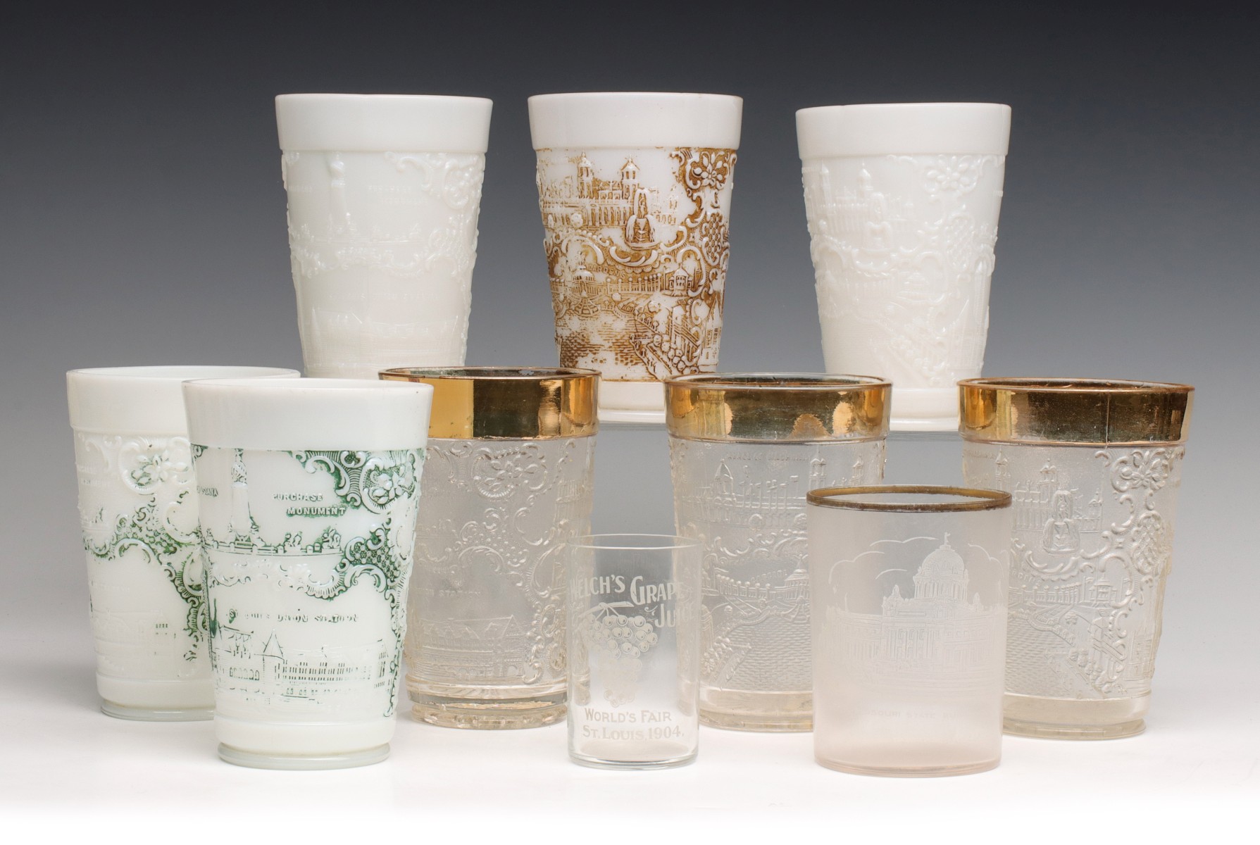 A COLLECTION OF 1904 WORLD'S FAIR TUMBLERS