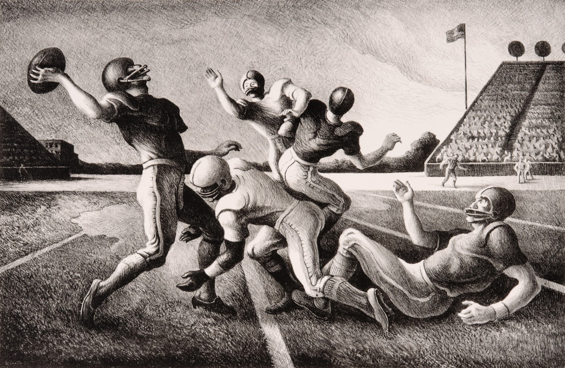 THOMAS HART BENTON (1889-1975) PENCIL SIGNED LITHOGRAPH