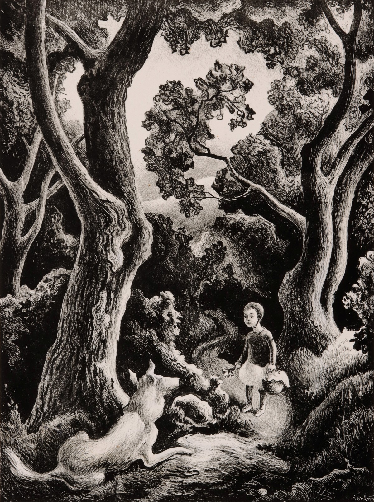 THOMAS HART BENTON (1889-1975) PENCIL SIGNED LITHOGRAPH