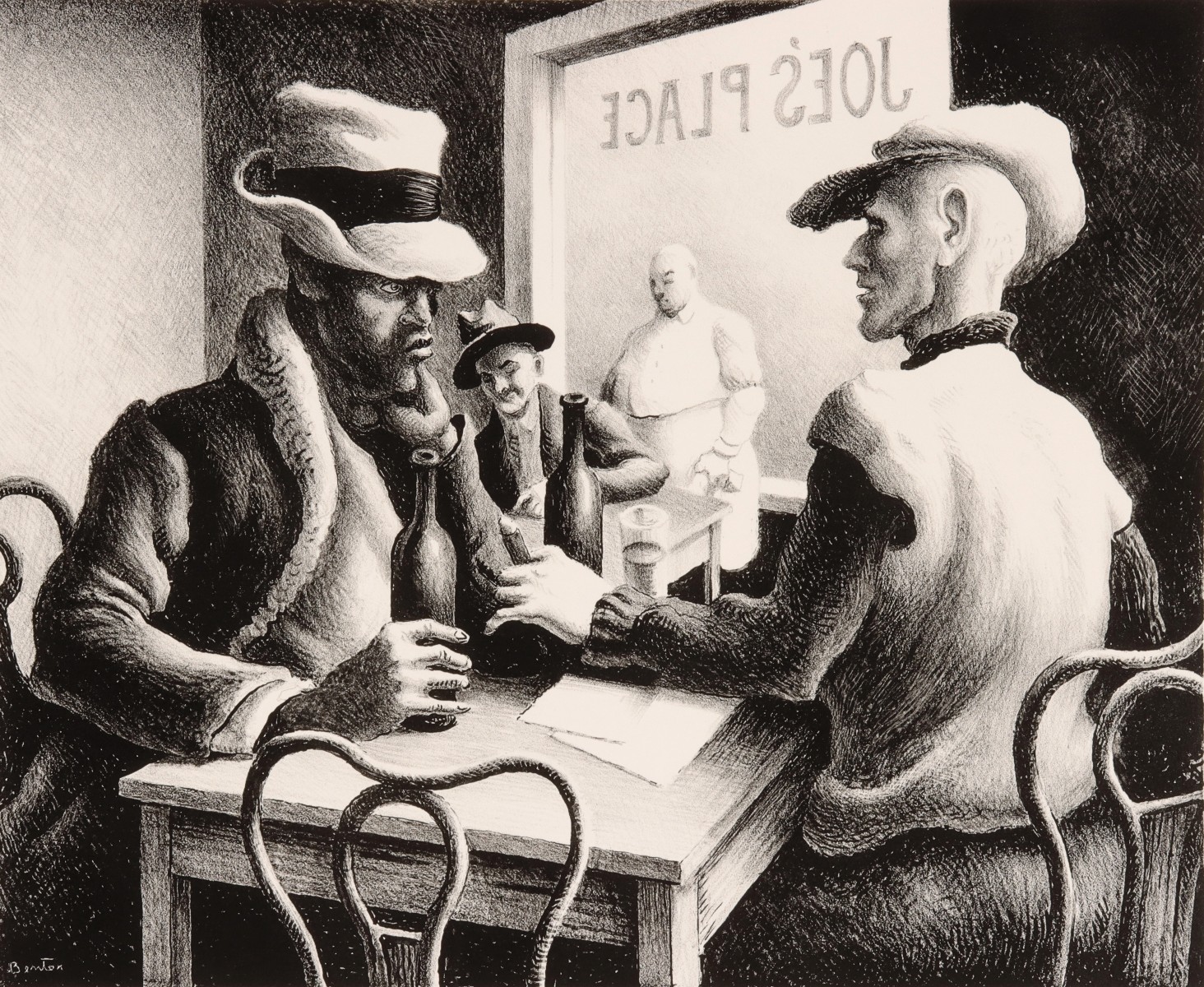 THOMAS HART BENTON (1889-1975) PENCIL SIGNED LITHOGRAPH