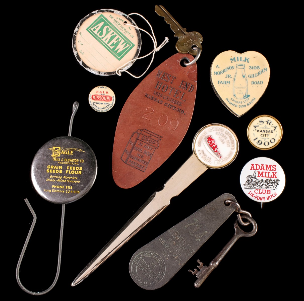 EARLY 1900s KANSAS CITY ADVERTISING AND MEMENTOS