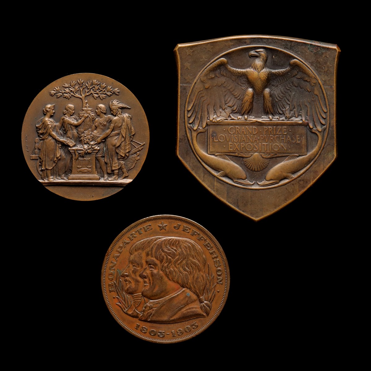 1904 ST. LOUIS WORLD'S FAIR BRONZE TABLE MEDALS