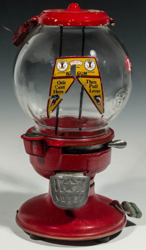 A COLUMBUS MODEL A VINTAGE GUMBALL MACHINE C. 1930