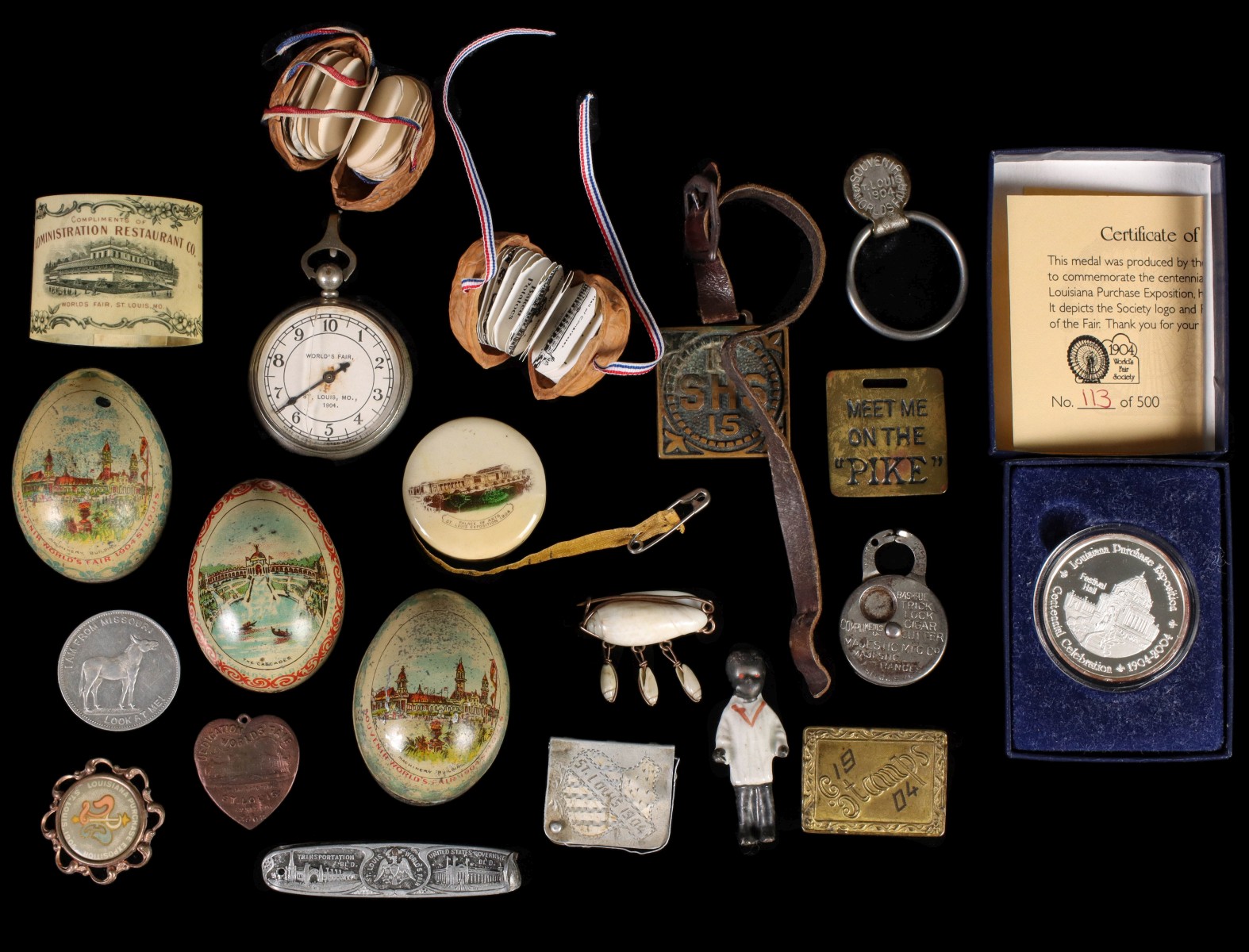 A COLLECTION OF 1904 ST. LOUIS WORLD'S FAIR SOUVENIRS