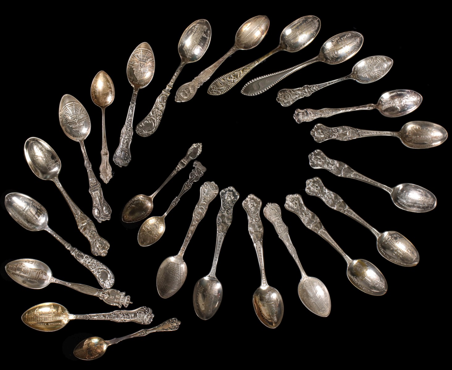 STERLING SOUVENIR SPOONS FROM THE 1904 WORLD'S FAIR