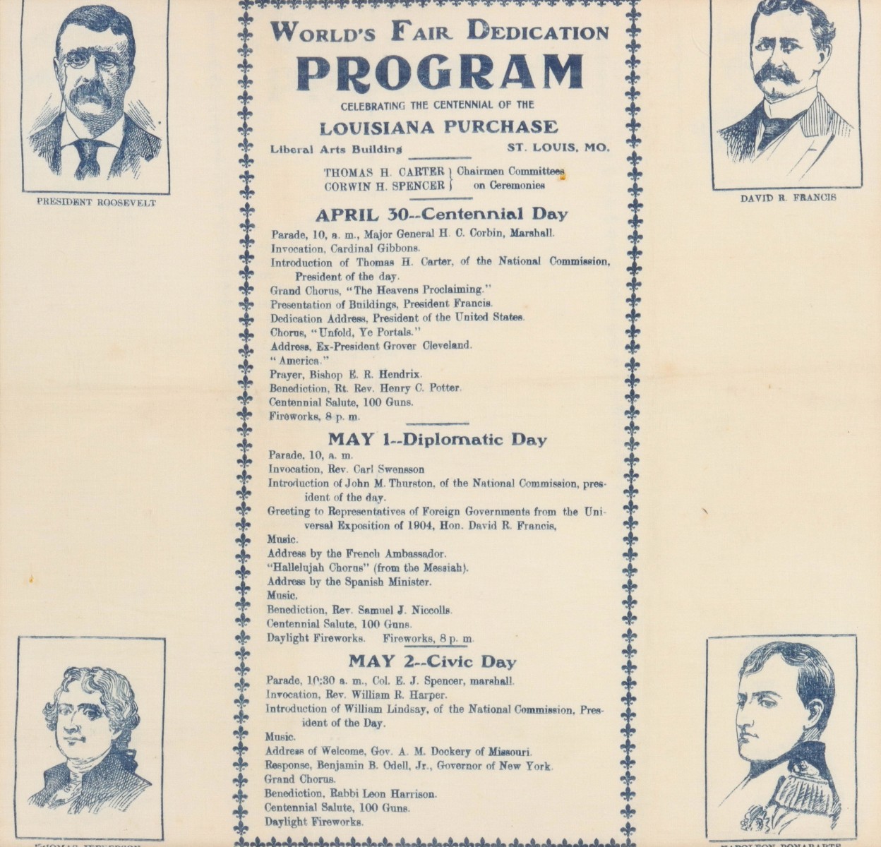 A 1904 WORLD'S FAIR FRAMED DEDICATION PROGRAM