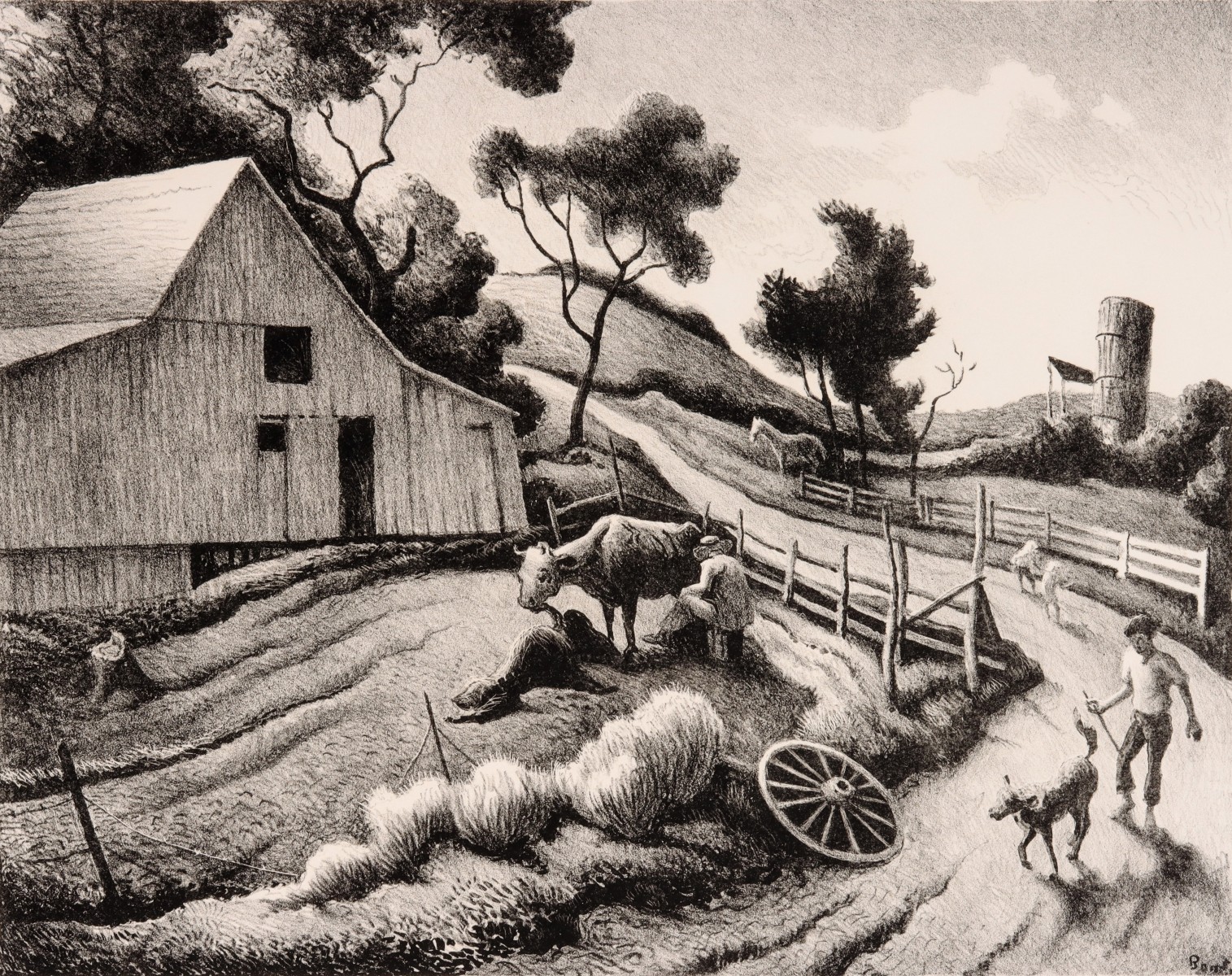 THOMAS HART BENTON (1889-1975) PENCIL SIGNED LITHOGRAPH