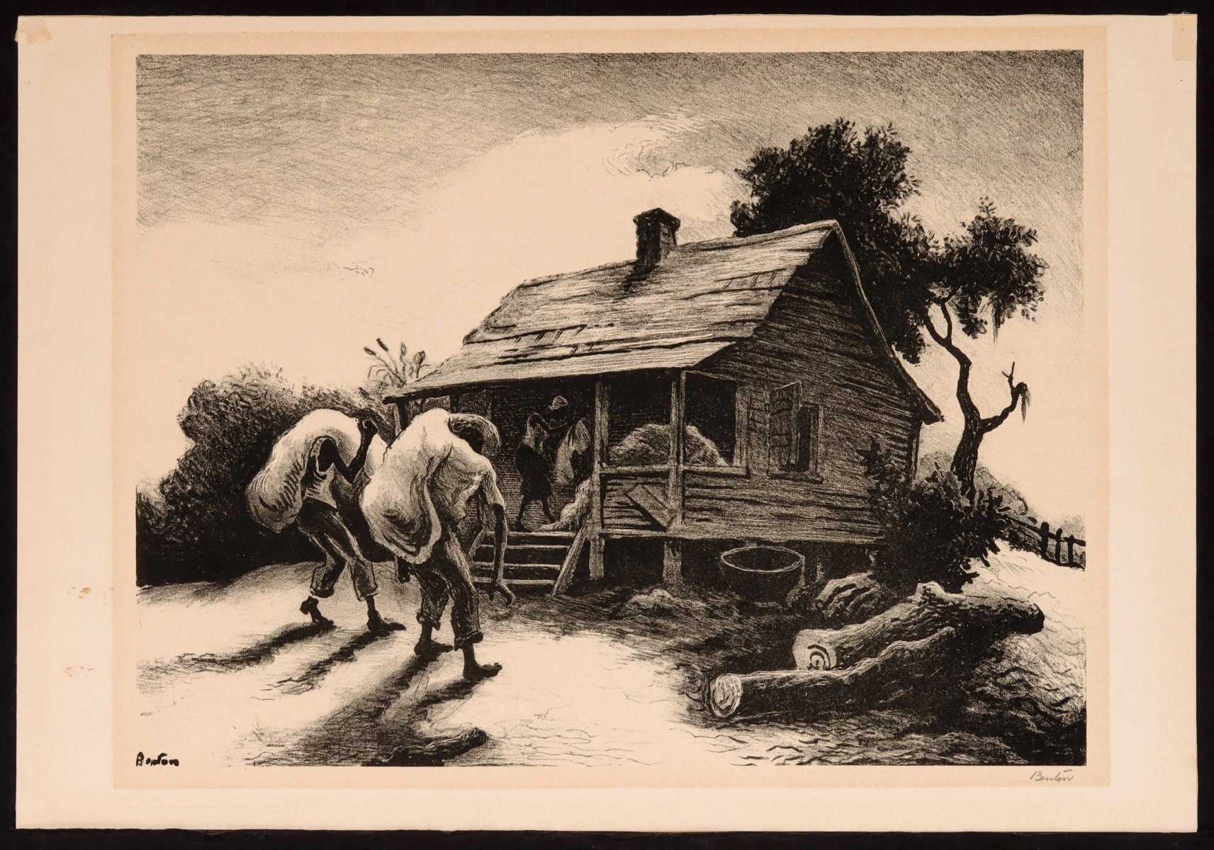 THOMAS HART BENTON (1889-1975) PENCIL SIGNED LITHOGRAPH