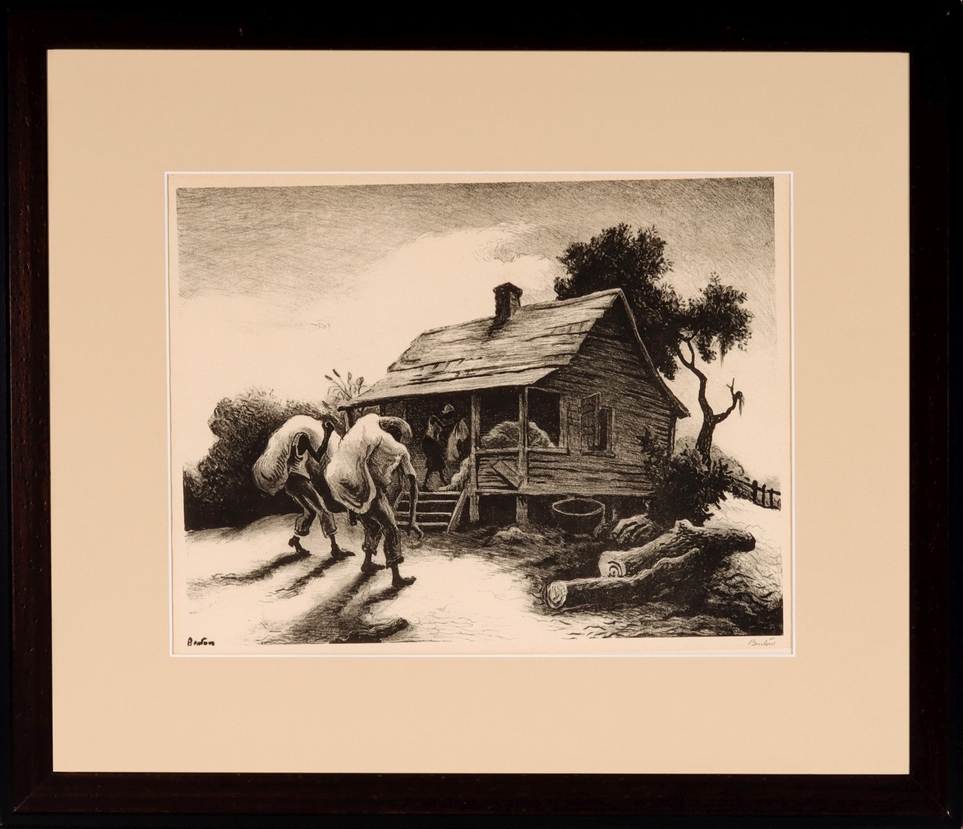 THOMAS HART BENTON (1889-1975) PENCIL SIGNED LITHOGRAPH