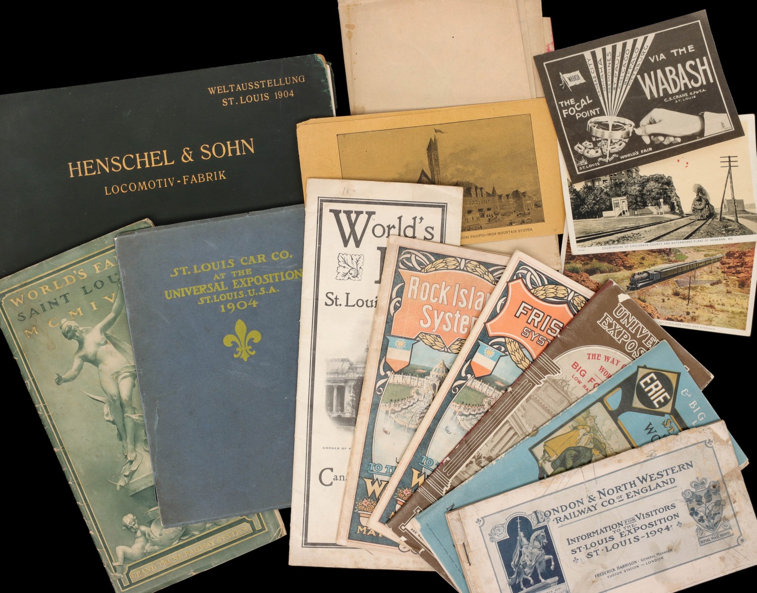 A COLLECTION OF 1904 WORLD'S FAIR RAILROAD EPHEMERA