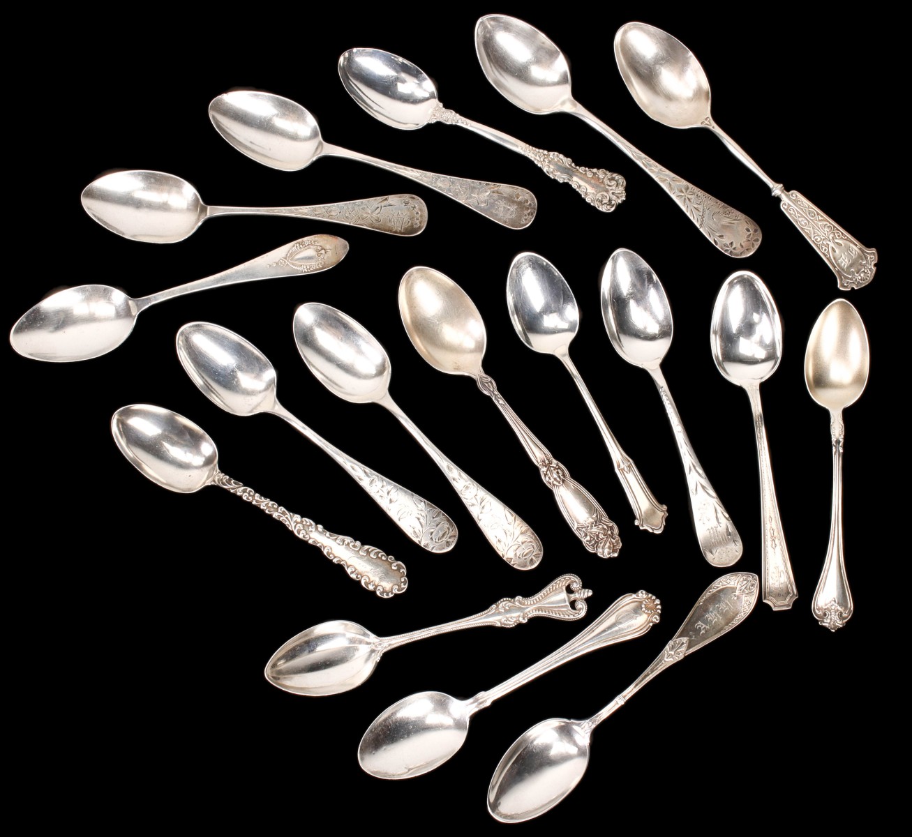 A COLLECTION OF VARIOUS STERLING SILVER SPOONS