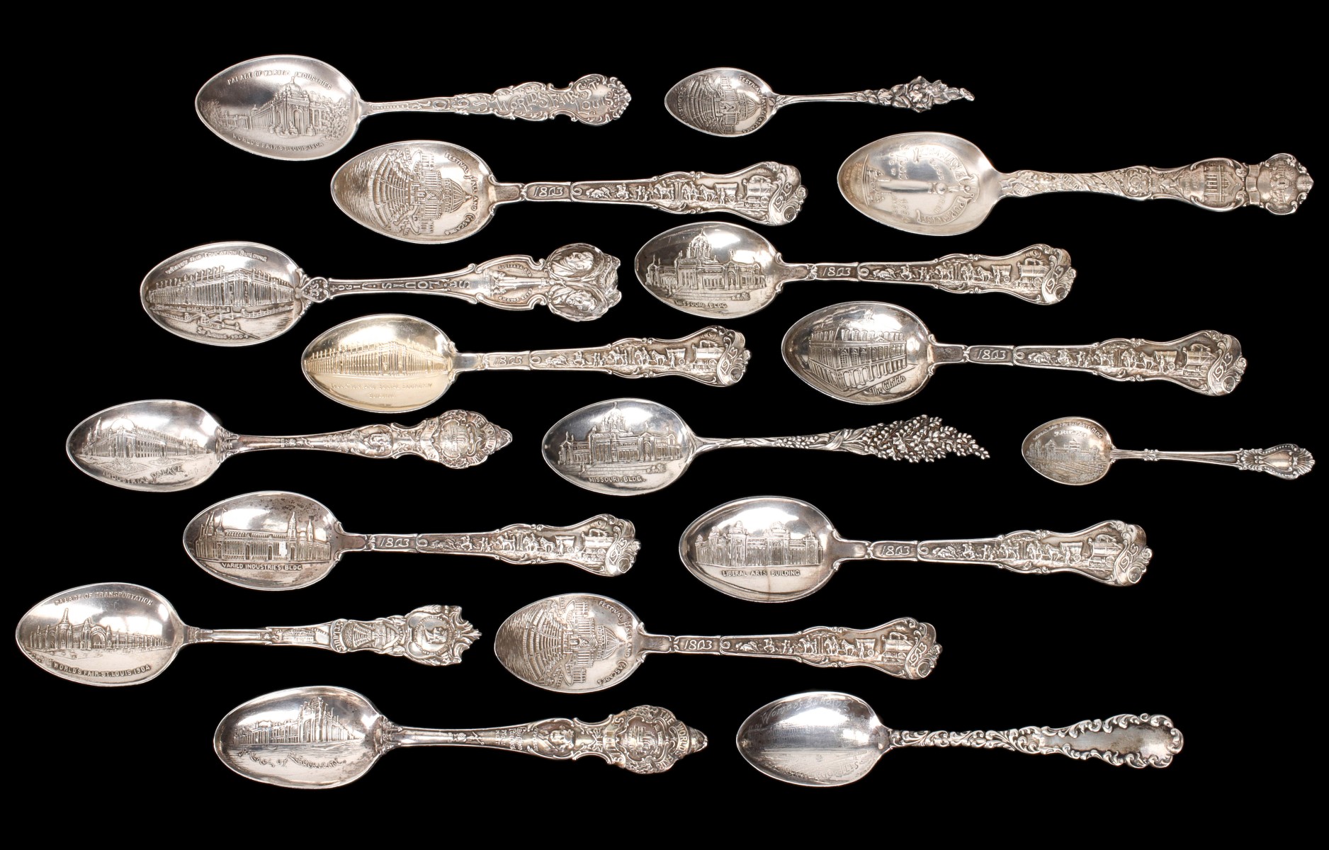 STERLING SOUVENIR SPOONS FOR THE 1904 WORLD'S FAIR