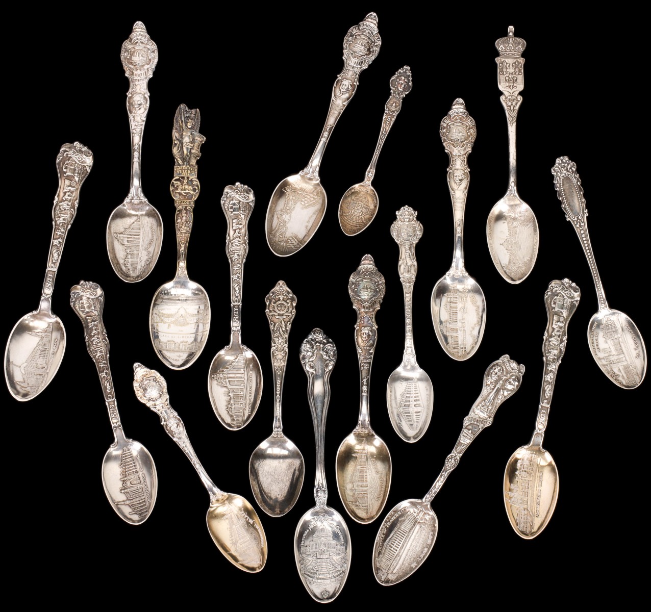 STERLING SOUVENIR SPOONS FOR THE 1904 WORLD'S FAIR