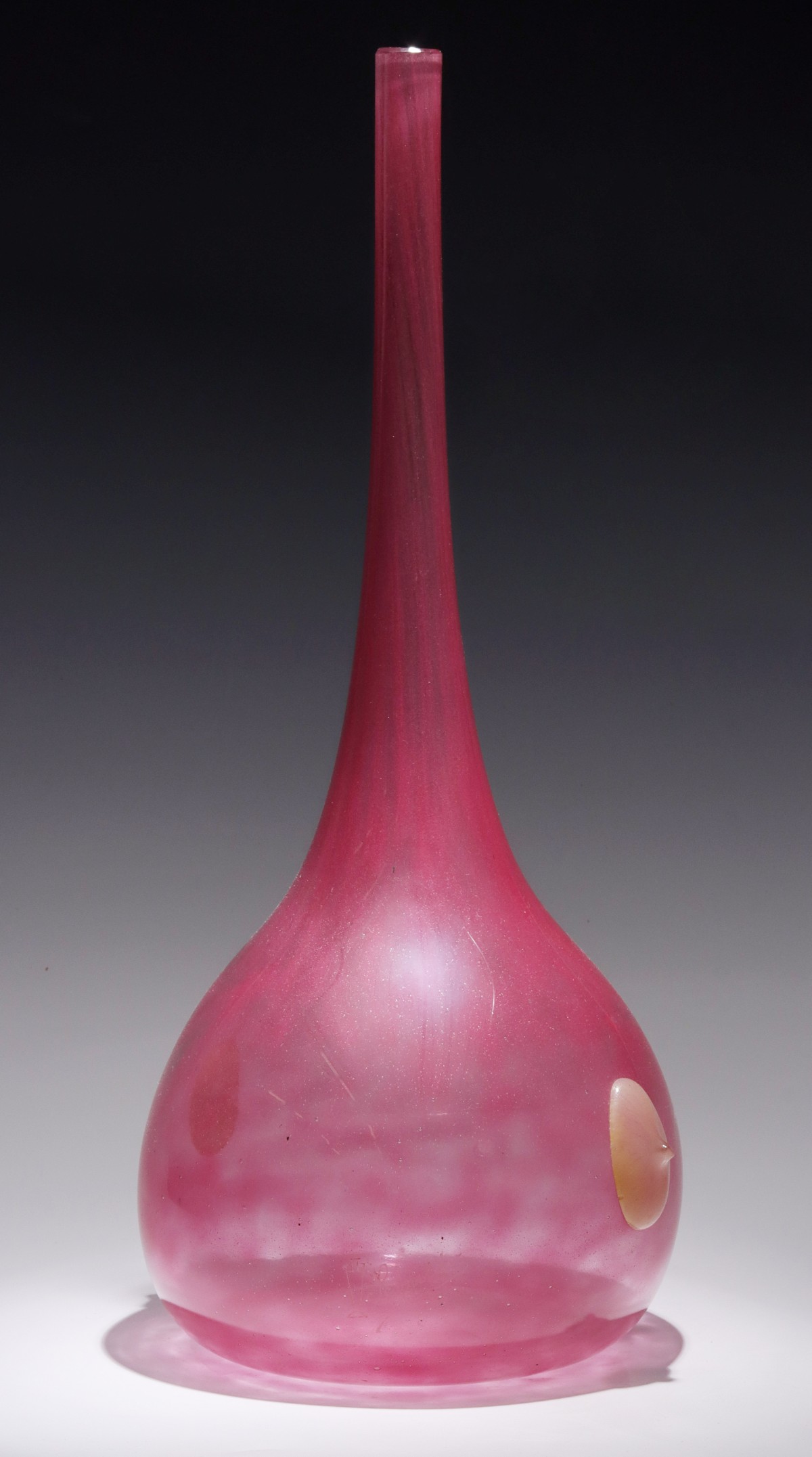 A FRENCH ART GLASS VASE WITH PRUNTS SIGNED SCHNEIDER