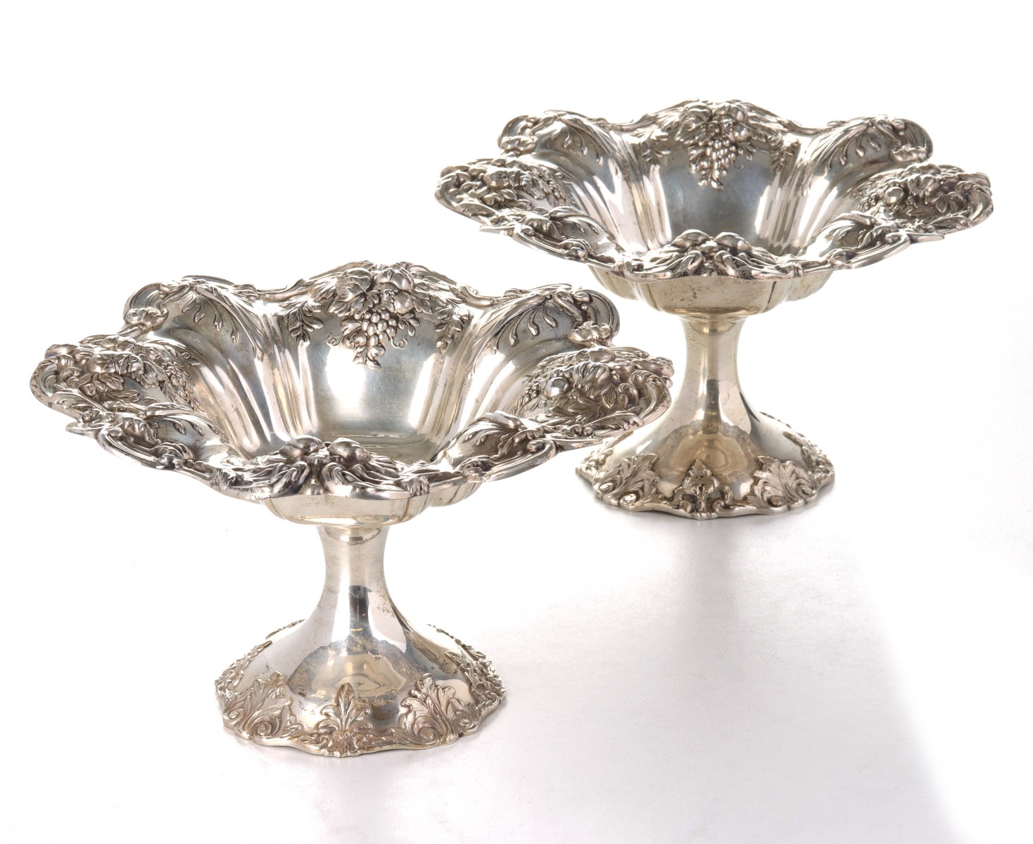 REED & BARTON FRANCIS I STERLING FOOTED COMPOTE PAIR