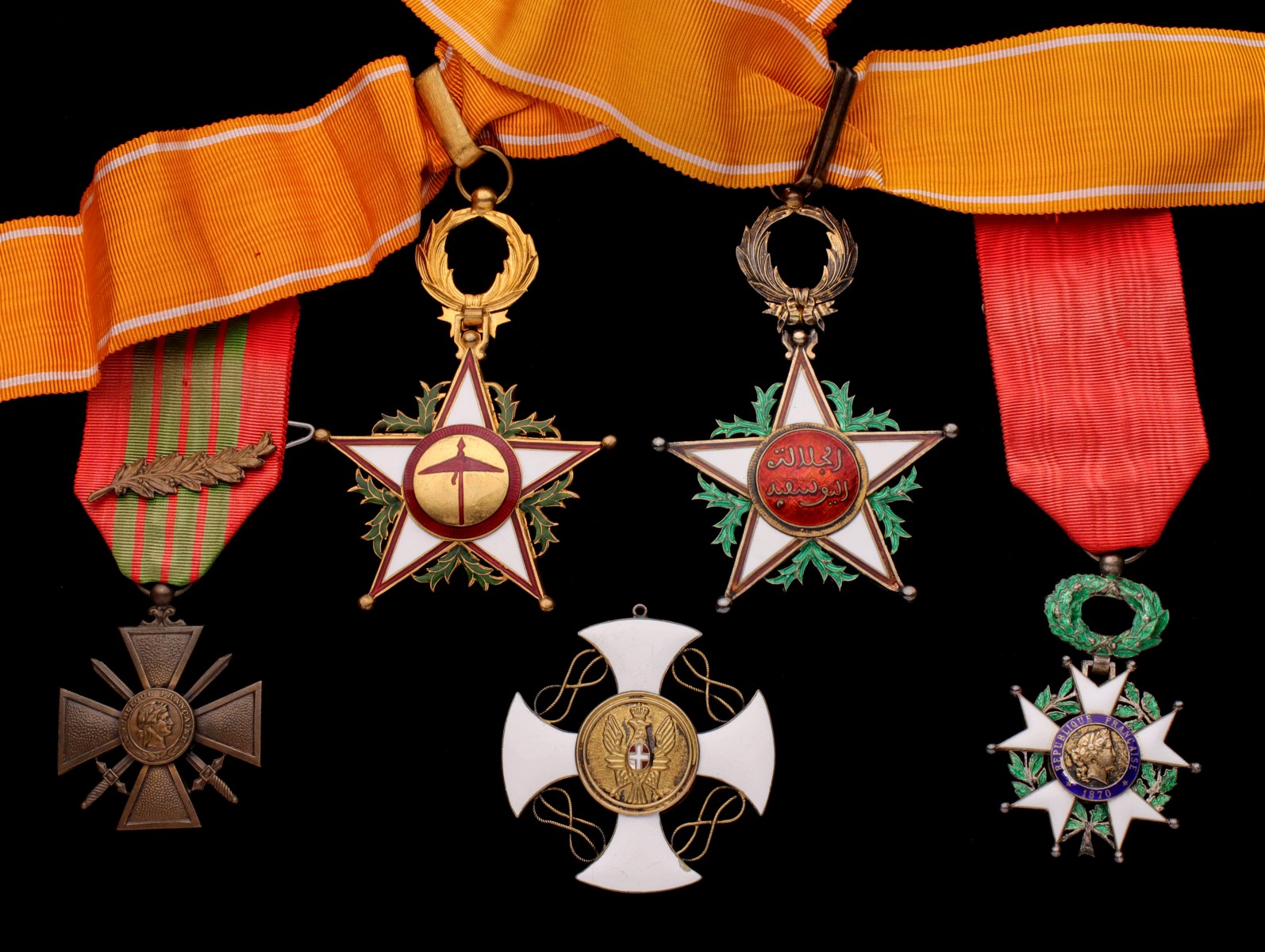 A COLLECTION OF FIVE ORDER MEDALS