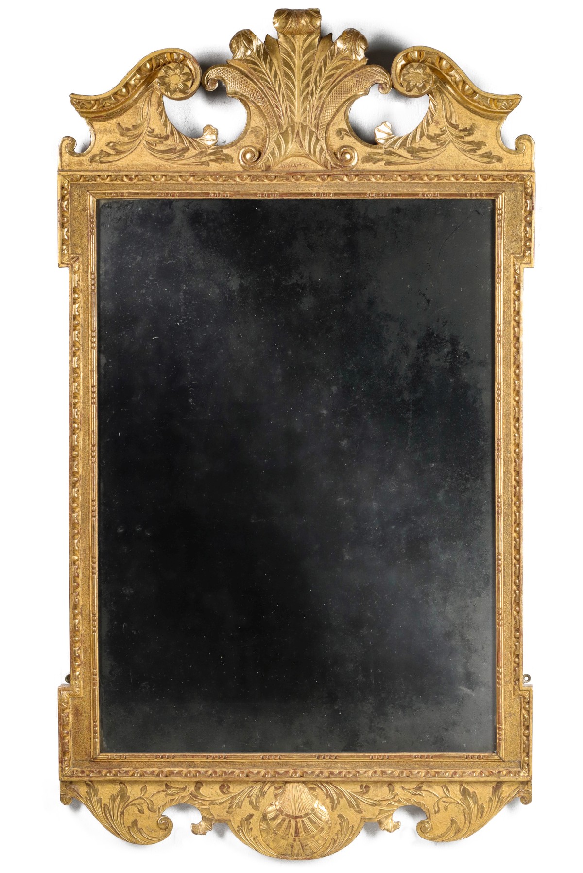 A VERY FINE GEORGE II 18TH CENTURY GILTWOOD MIRROR