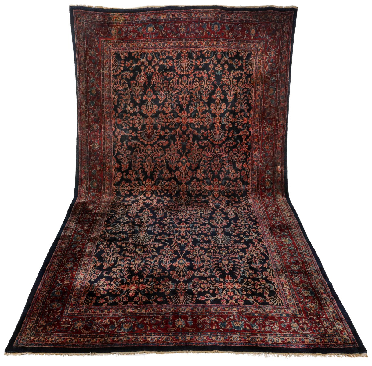 AN APPROXIMATELY 18X12 PERSIAN SAROUK HAND MADE CARPET