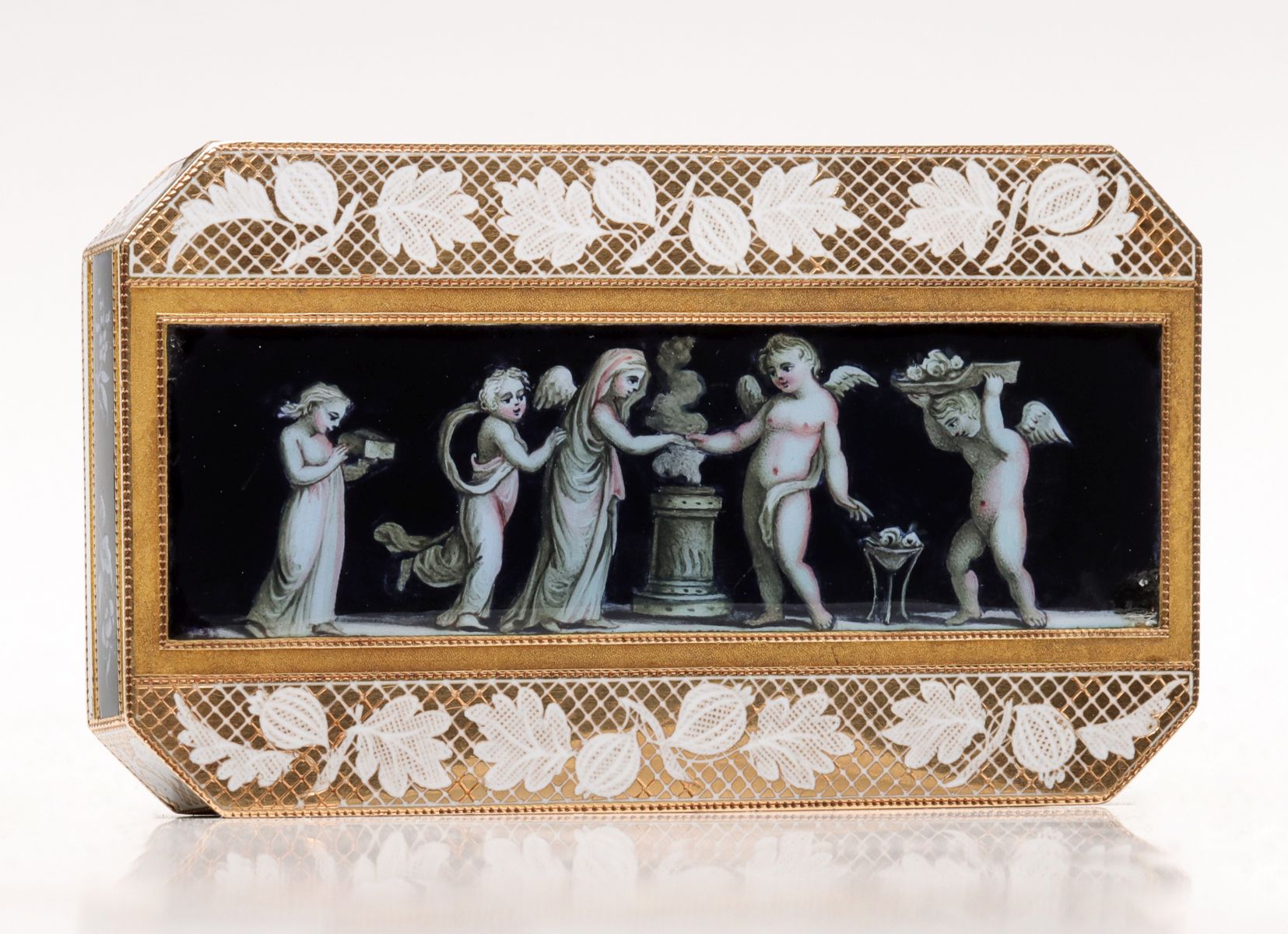 AN IMPORTANT GOLD & ENAMEL BOX, PROBABLY FRENCH C. 1800