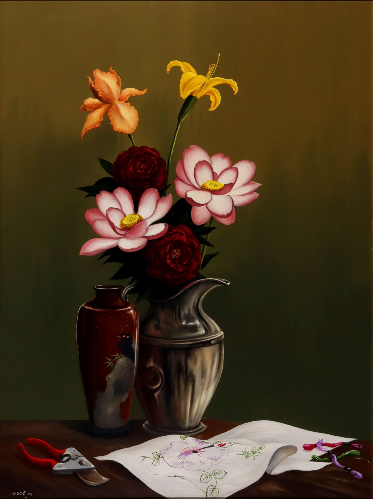 ANTHONY BENTON GUDE (B.1963) OIL ON MASONITE STILL LIFE