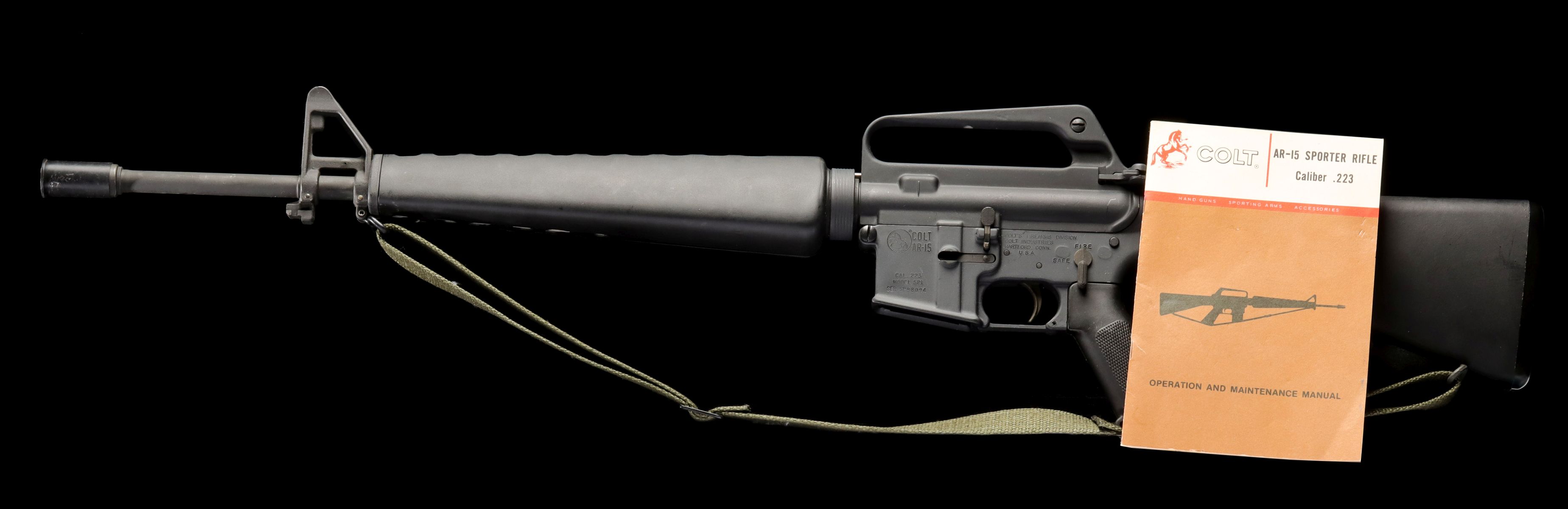 A COLT .223CAL PRE-BAN AR-15 SP1 SPORTER SEMI-AUTO