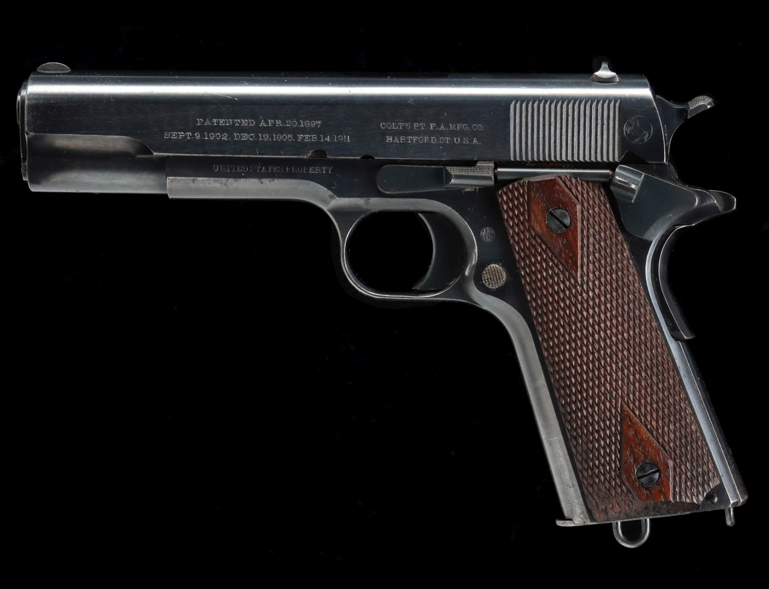 A 1912 COLT 45ACP M1911 SEMI-AUTO PISTOL US PROPERTY