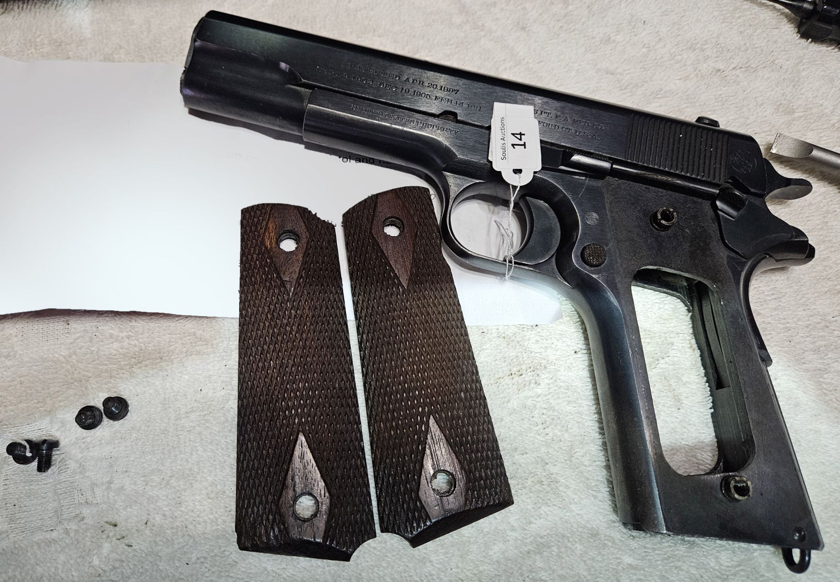 A 1912 COLT 45ACP M1911 SEMI-AUTO PISTOL US PROPERTY