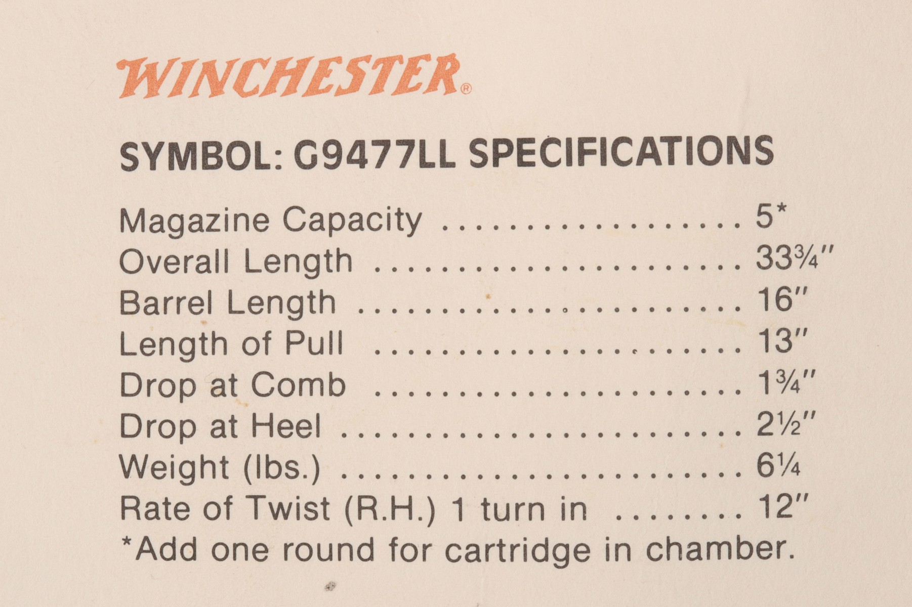 WINCHESTER 30-30 MODEL 94 LEGENDARY LAWMAN