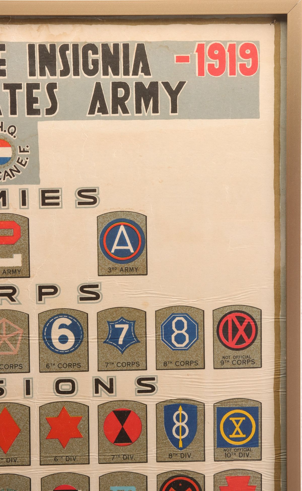 1917-1919 US ARMY DISTINCTIVE INSIGNIA POSTER