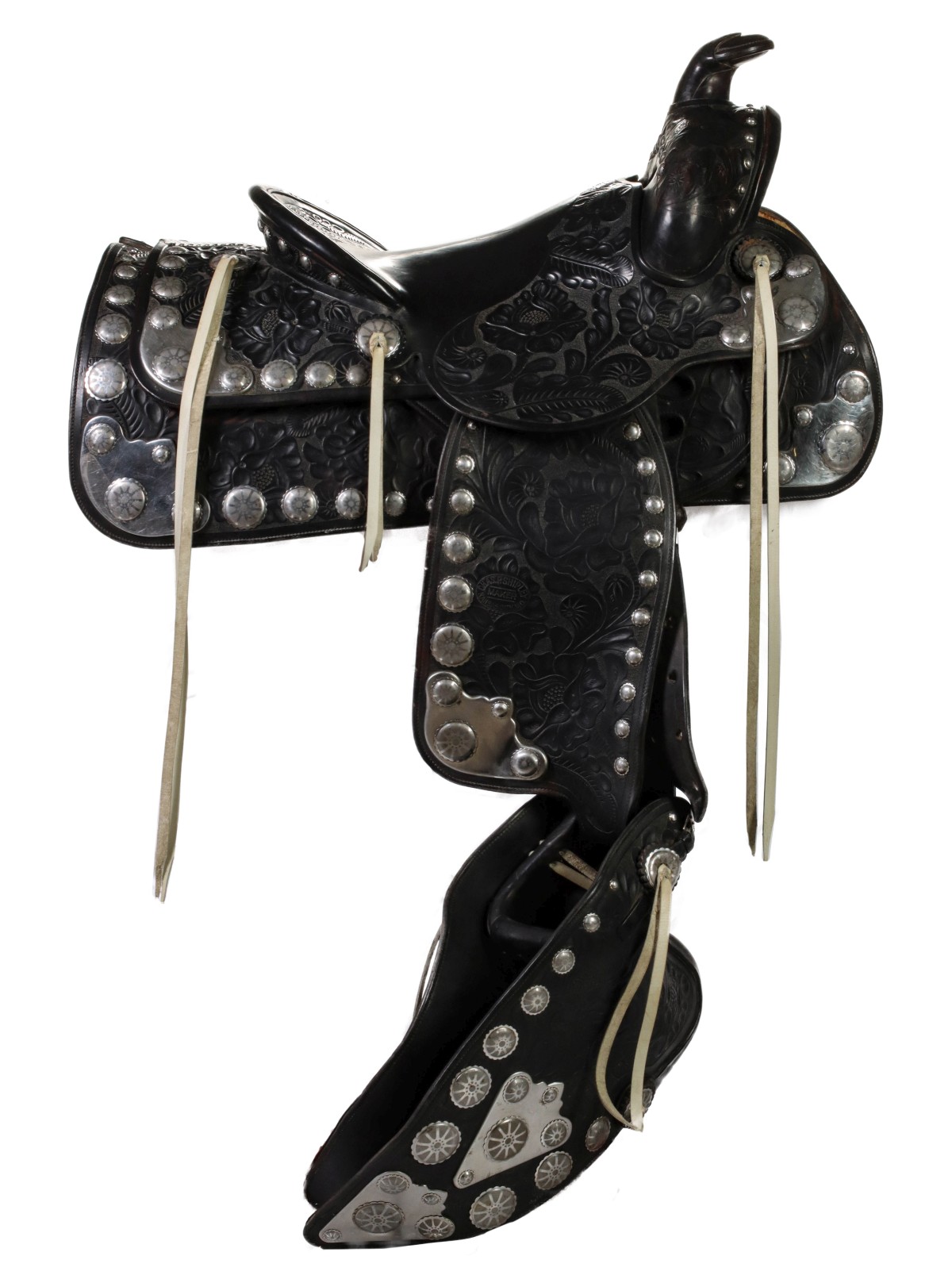 ELABORATE SHIPLEY PARADE SADDLE W/ SILVER METAL MOUNTS