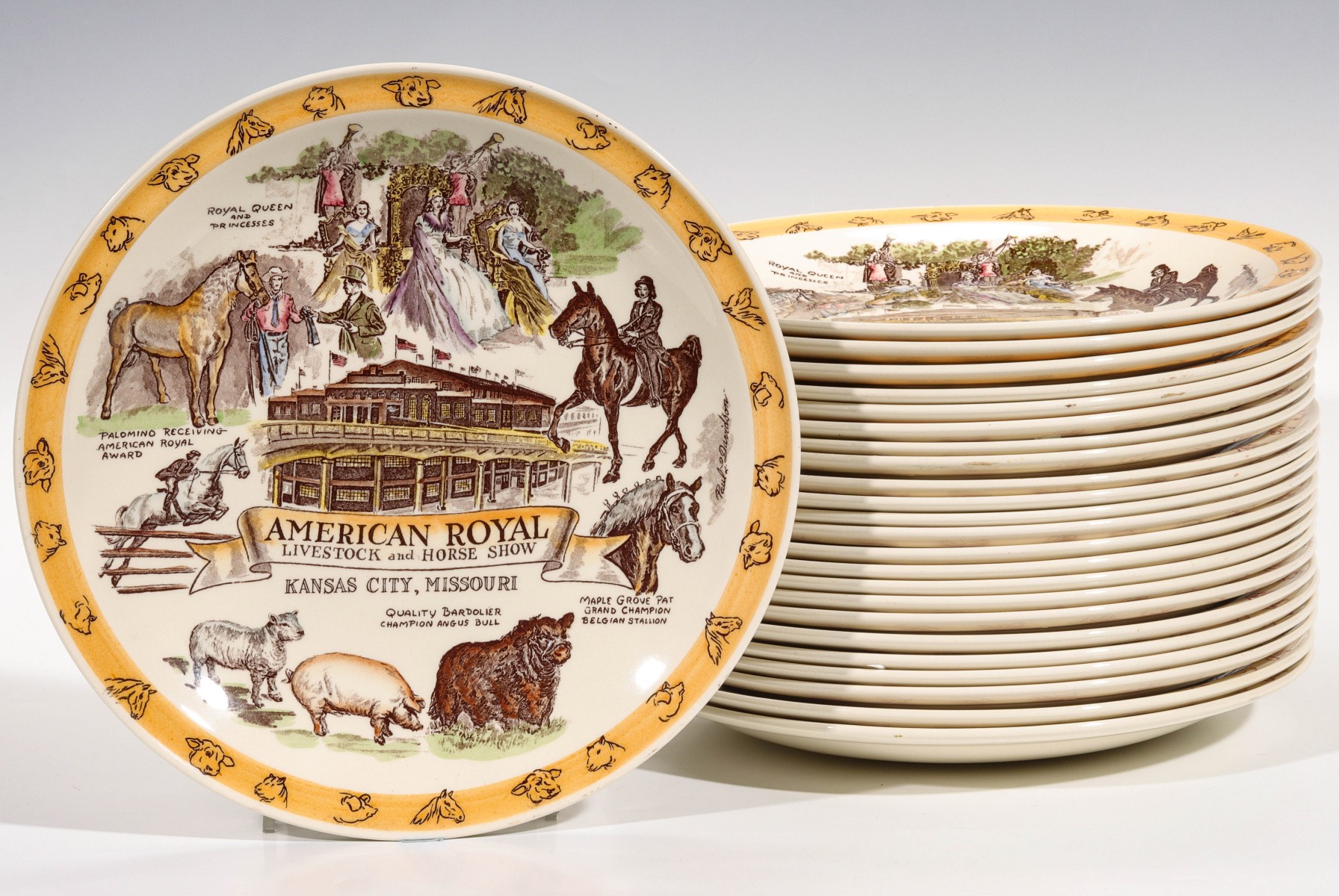 TWENTY-FOUR VERNON KILNS PLATES FOR THE AMERICAN ROYAL