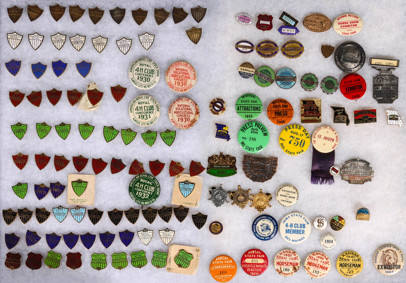 AMERICAN ROYAL, STOCKMEN AND STATE FAIR PINS 1930s-40s.