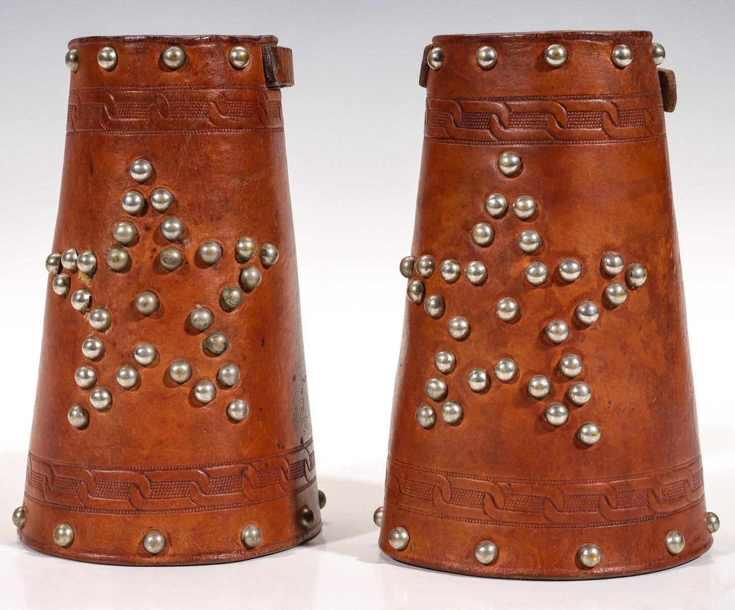 A PAIR OF C. P. SHIPLEY CUFFS WITH TOOLING AND 'SPOTS'