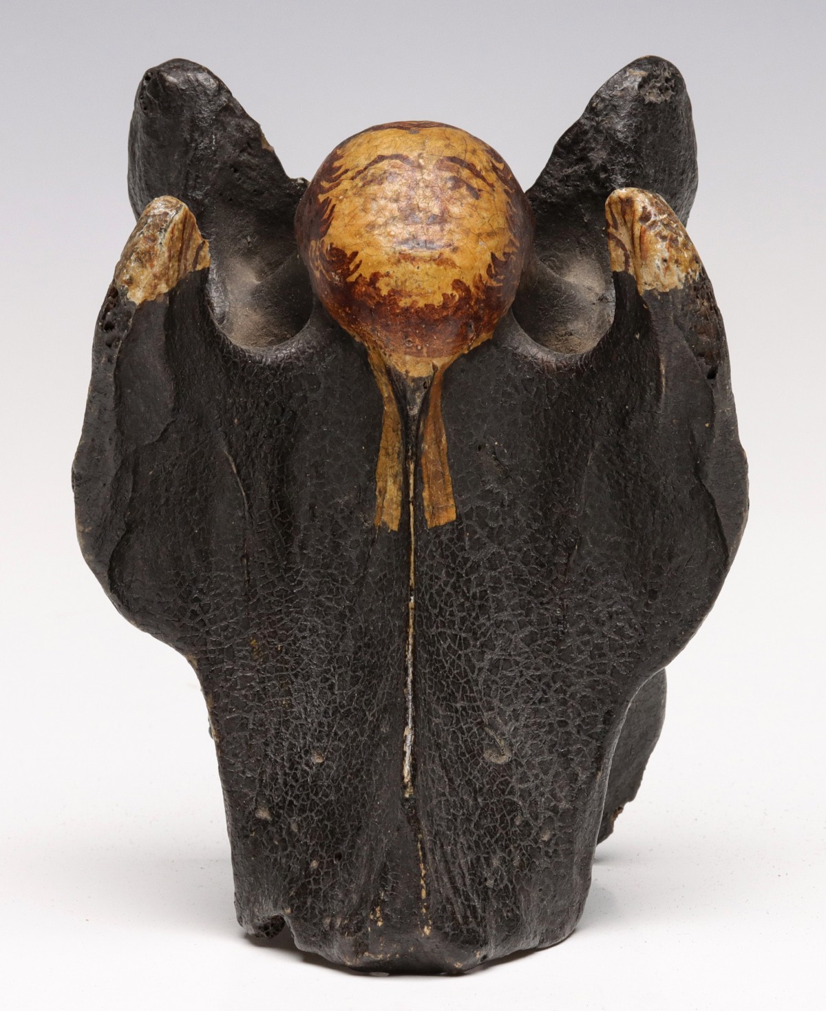 AN EARLY 19C. FOLK ART CERVICAL EFFIGY OF JOHN WESLEY