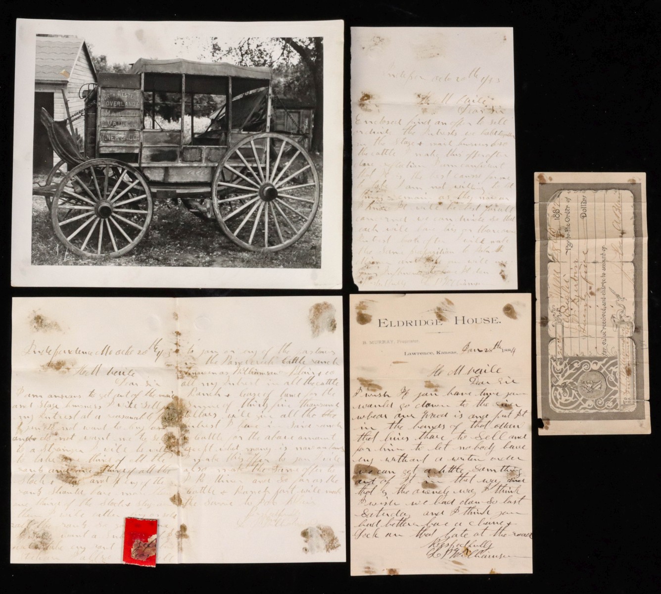 ARCHIVE OF LETTERS, DOCUMENTS INDIAN TERRITORY MAIL RTE