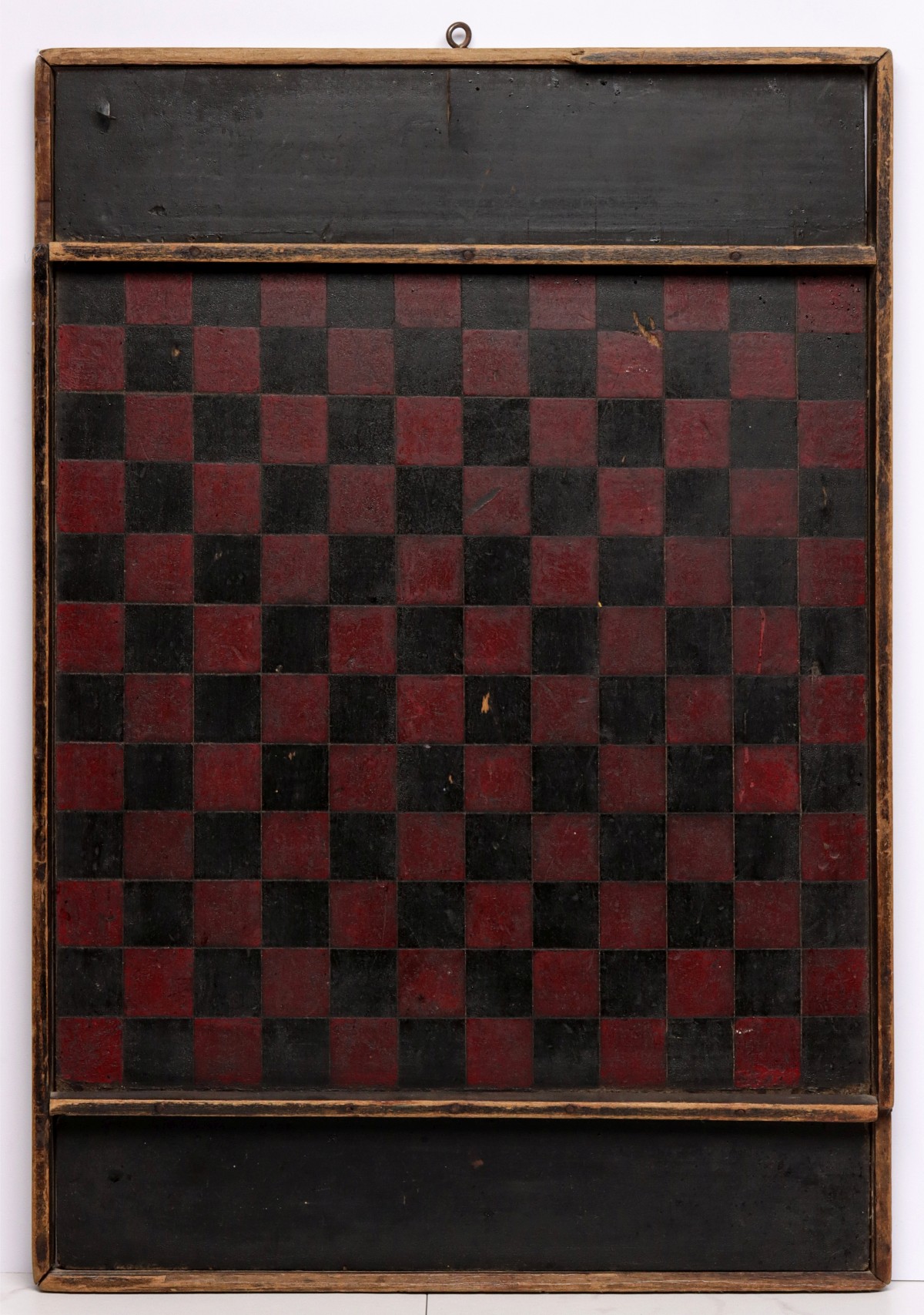 A GOOD 19TH CENTURY AMERICAN GAME BOARD IN OLD PAINT