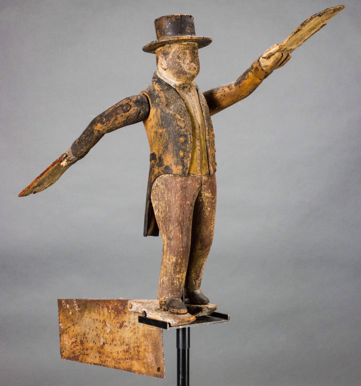 AN IMPORTANT 19TH CENTURY AMERICAN FOLK ART WHIRLIGIG